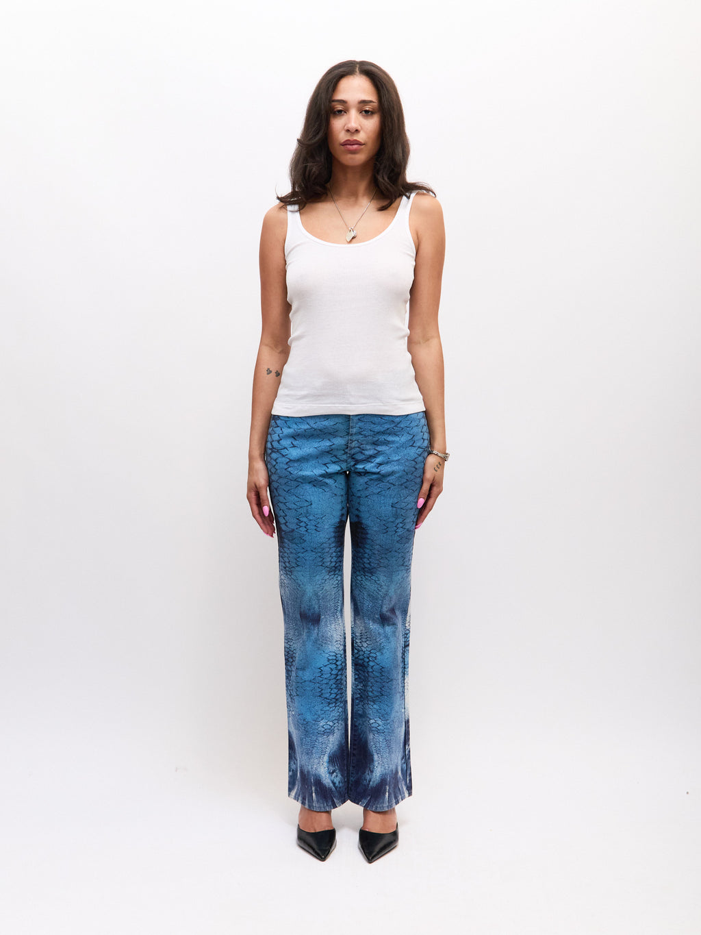 Just Cavalli Blue Scale Print Pants