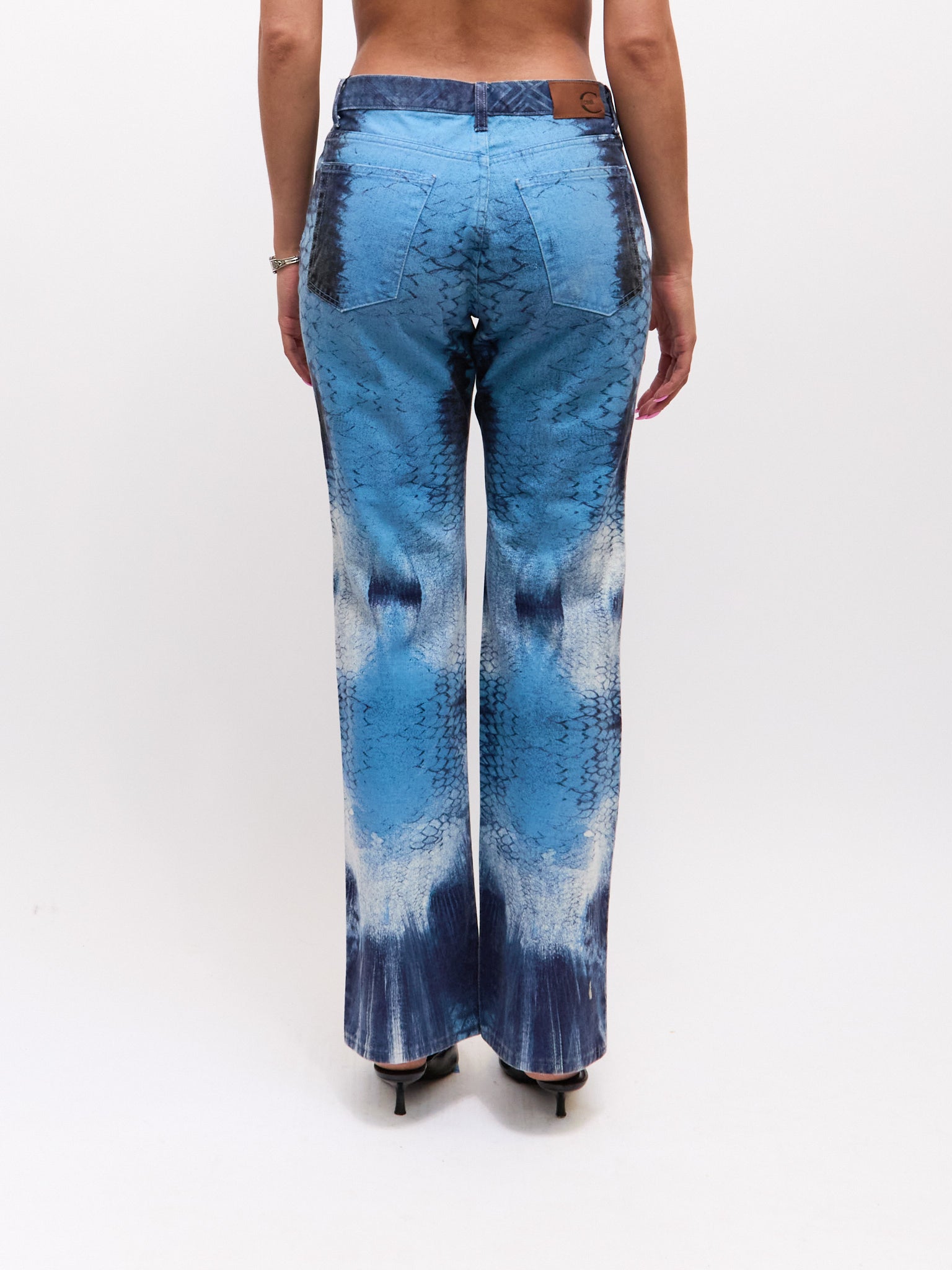 Just Cavalli Blue Scale Print Pants