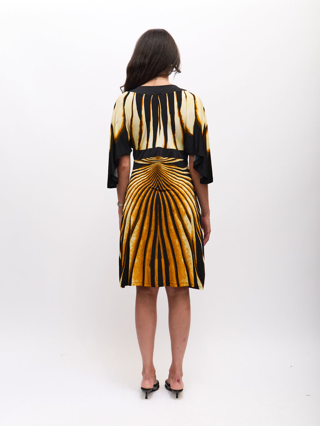 Roberto Cavalli Blue Butterfly Sleeve Dress