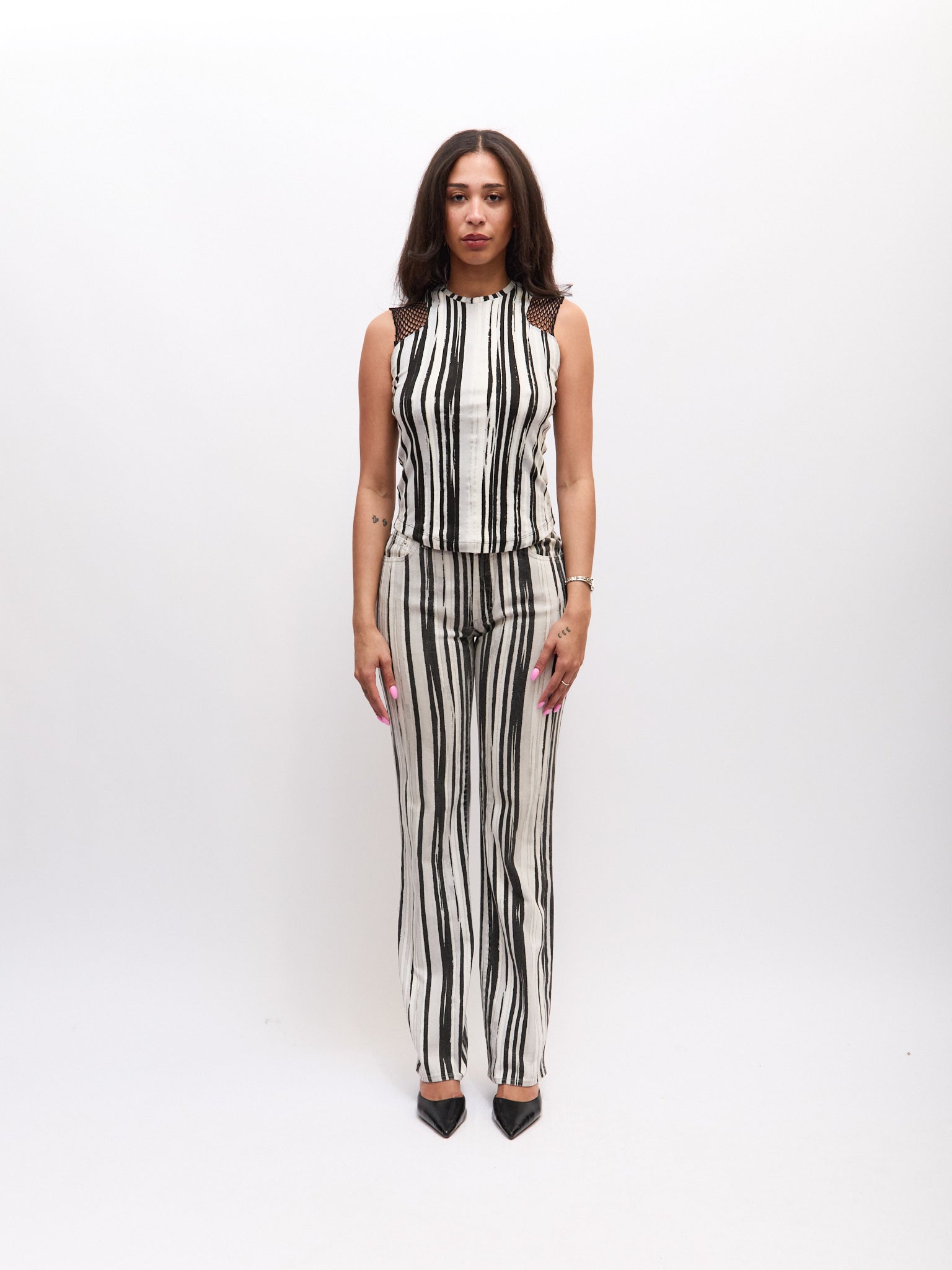 Just Cavalli Black White Stripe - TOP ONLY