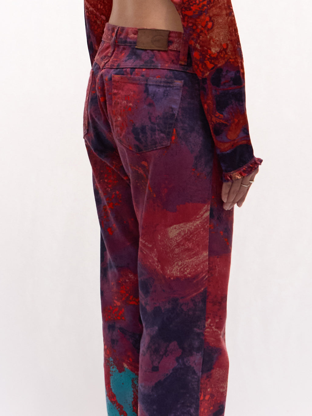 Just Cavalli Red Purple Volcanic Print Pants