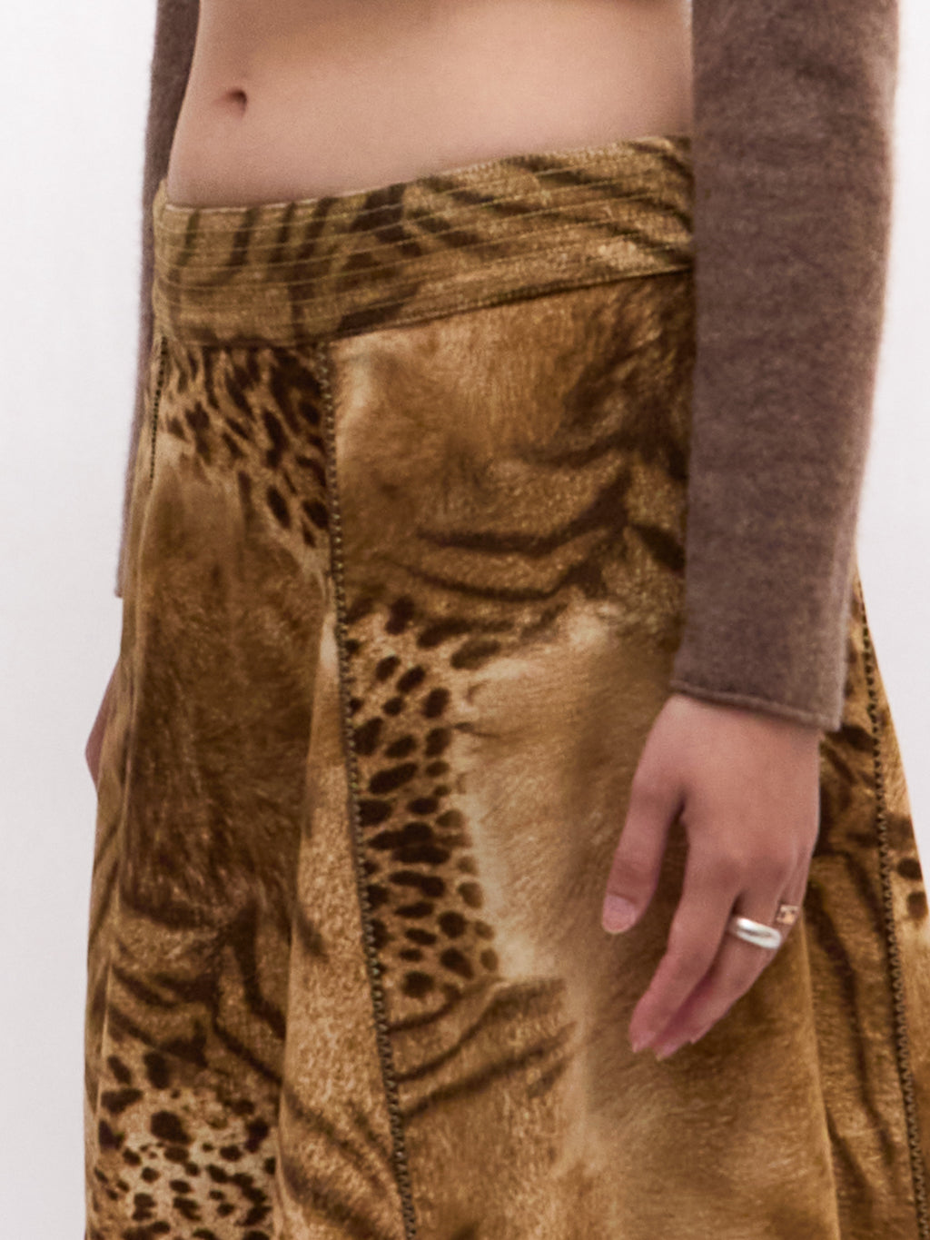 Roberto Cavalli CLASS Cheetah Multi Patchwork Skirt