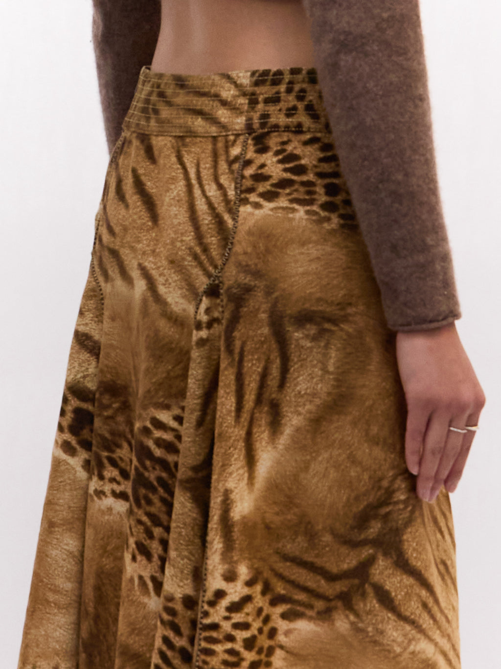 Roberto Cavalli CLASS Cheetah Multi Patchwork Skirt