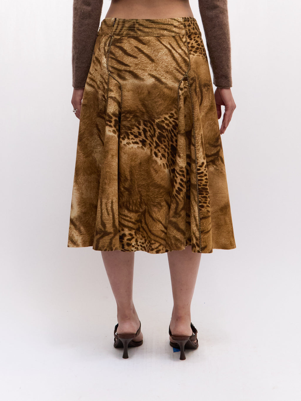 Roberto Cavalli CLASS Cheetah Multi Patchwork Skirt