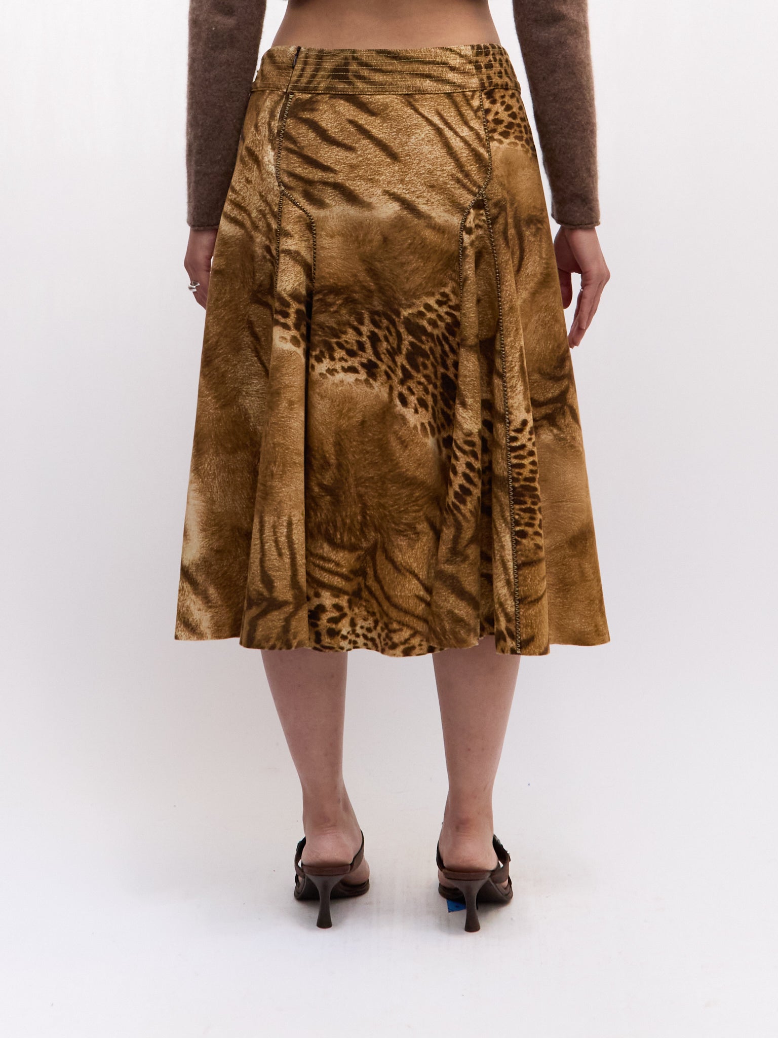 Roberto Cavalli CLASS Cheetah Multi Patchwork Skirt