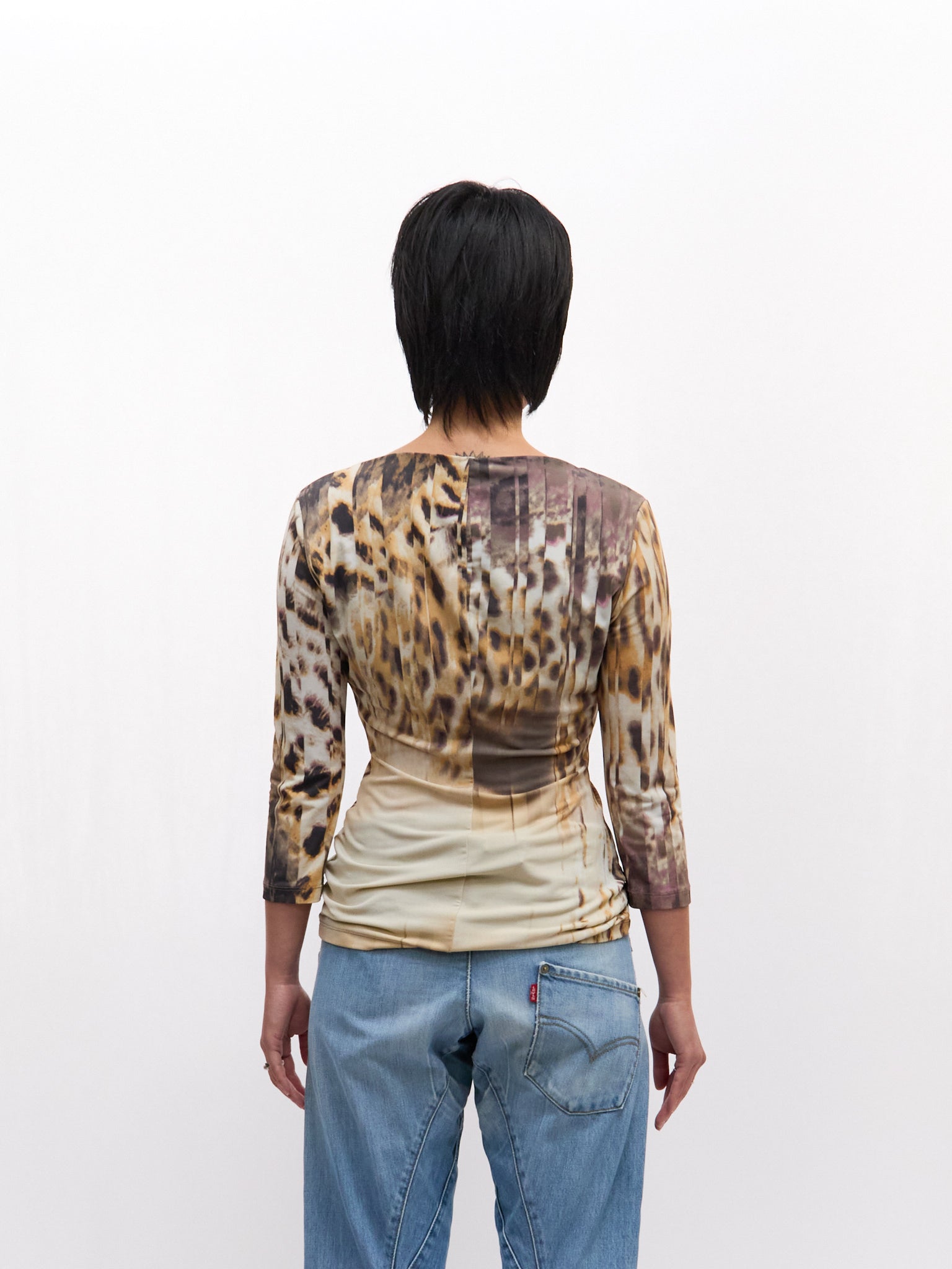 Roberto Cavalli Cheetah Gold Snake Broach Cinch Top