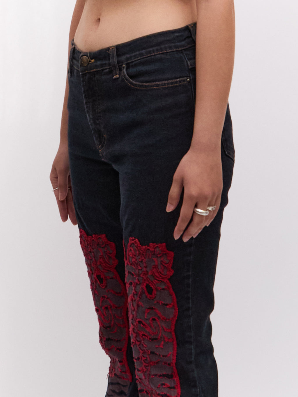 Just Cavalli Red Tiger Patch Pants Set