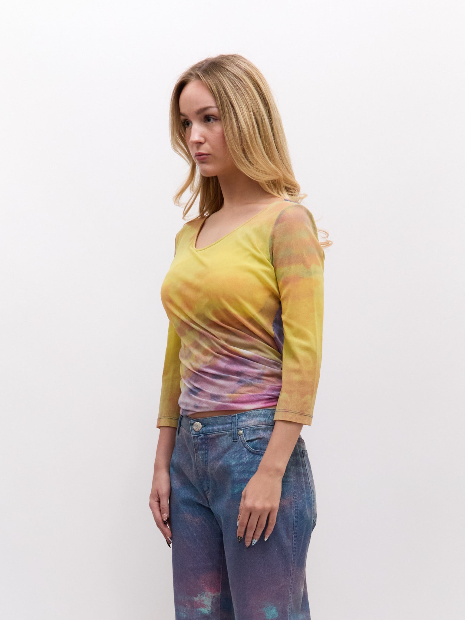 Cavalli Jeans Yellow Purple Top