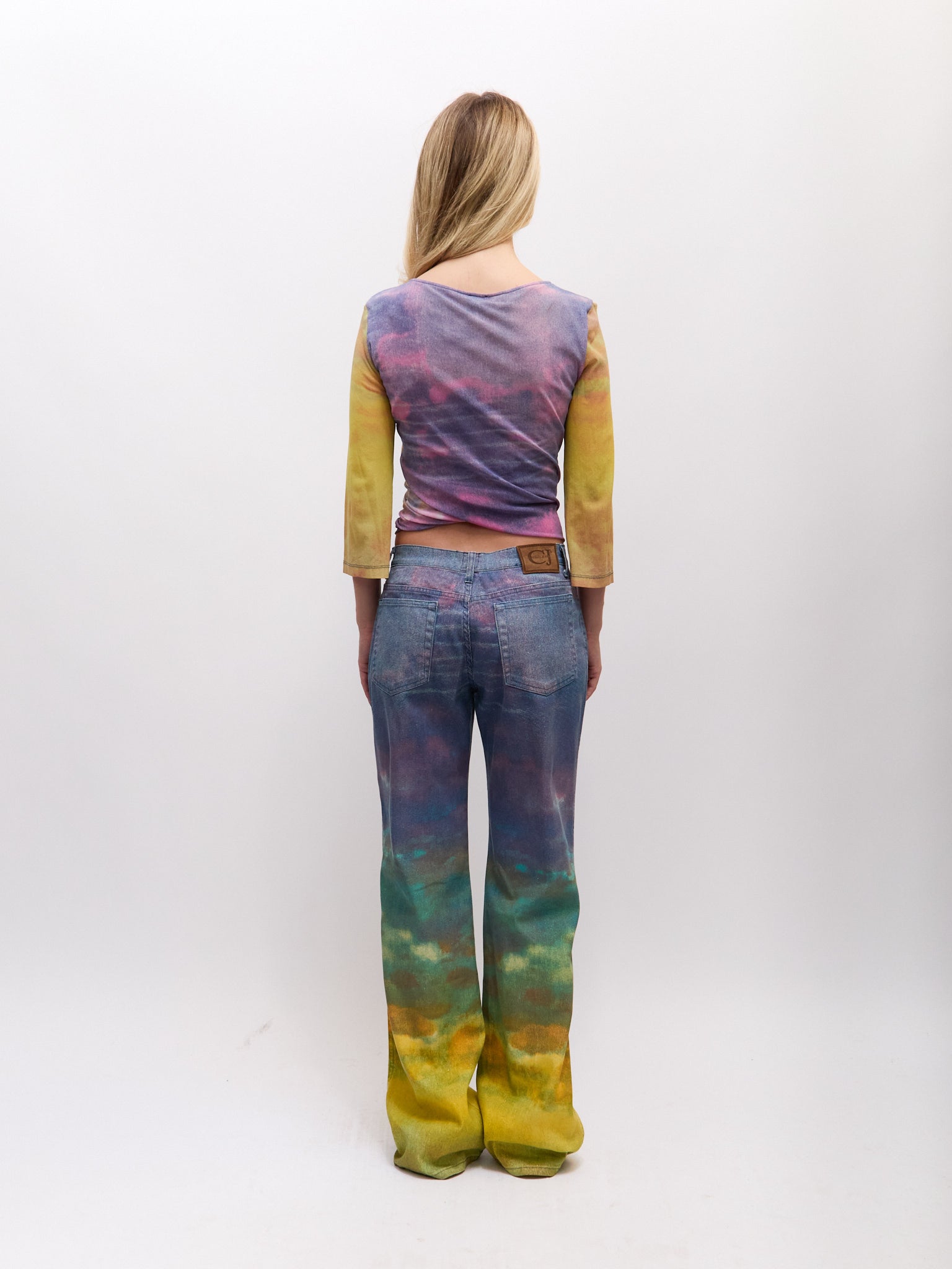Cavalli Jeans Yellow Purple Top