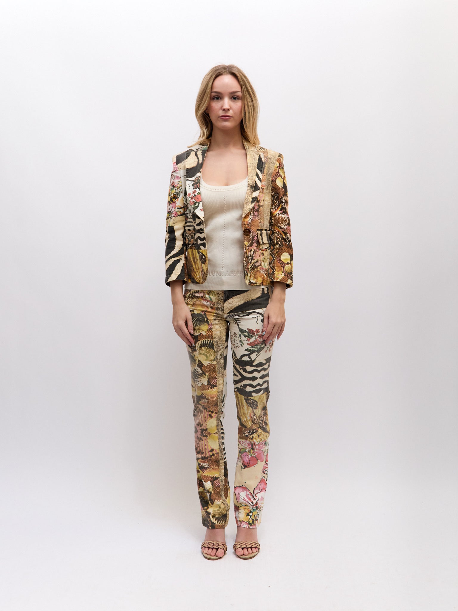 Just Cavalli Patchwork Print Blazer