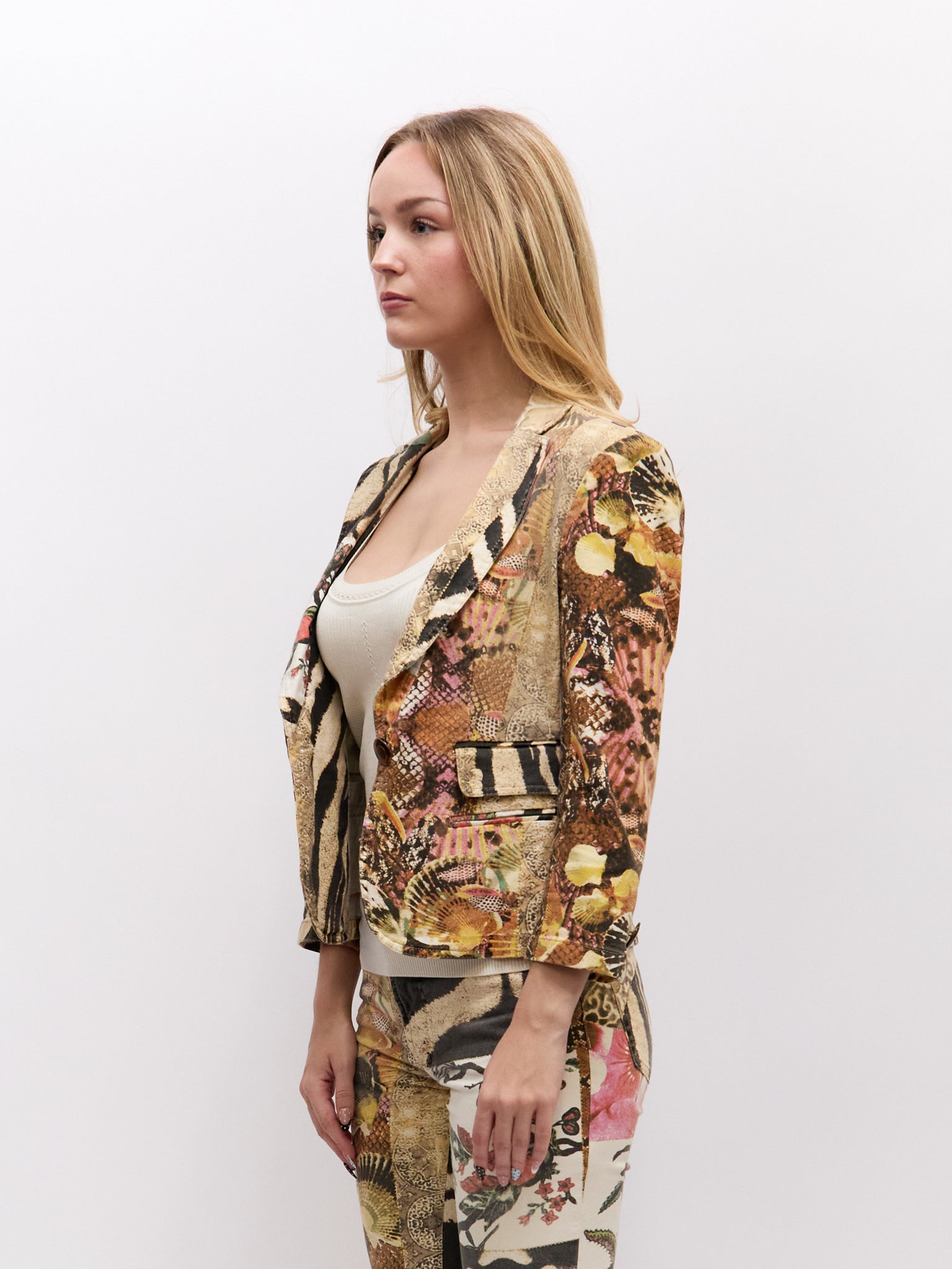 Just Cavalli Patchwork Print Blazer