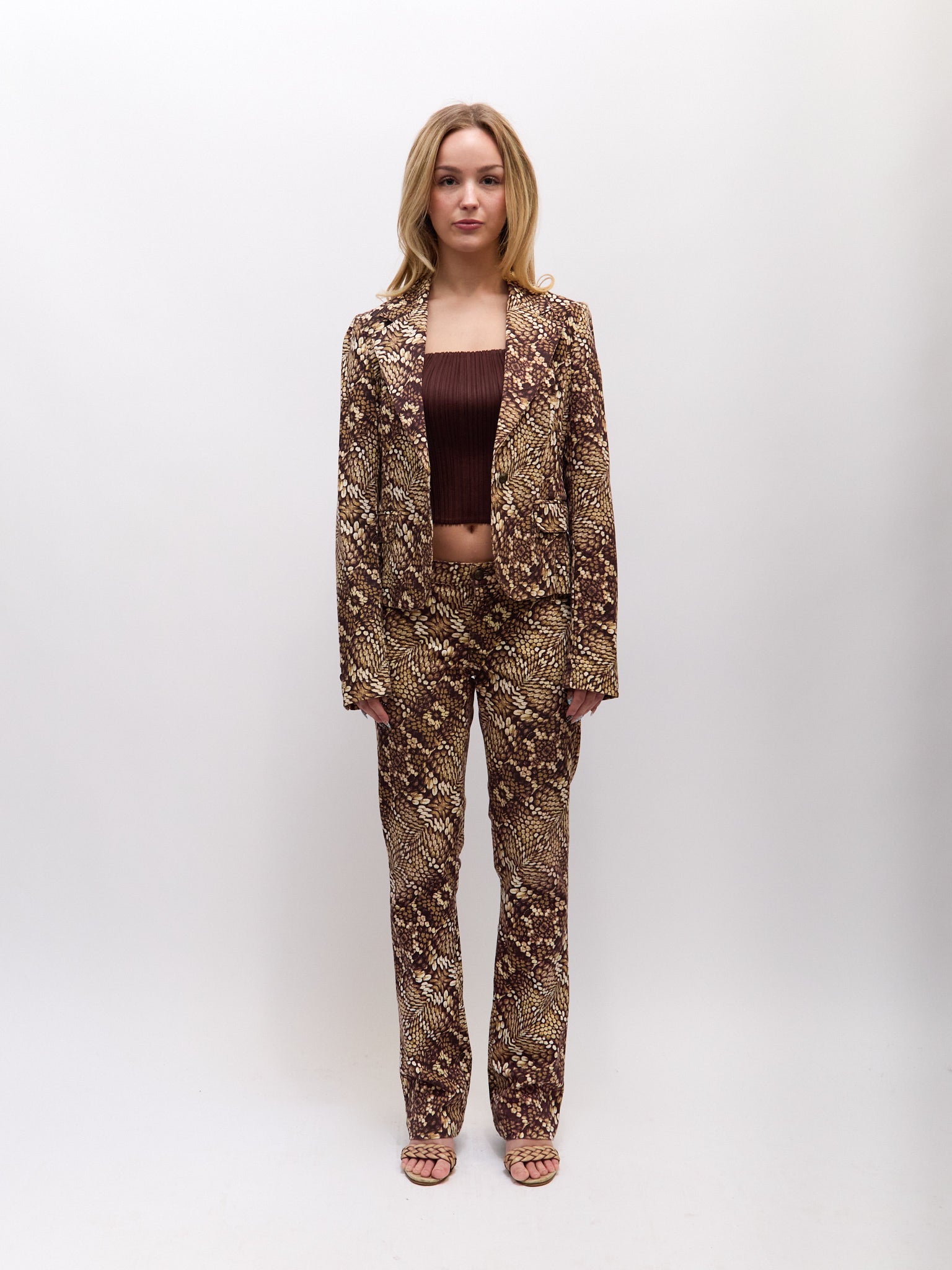 Just Cavalli Brown Scale Print Pants [SET]
