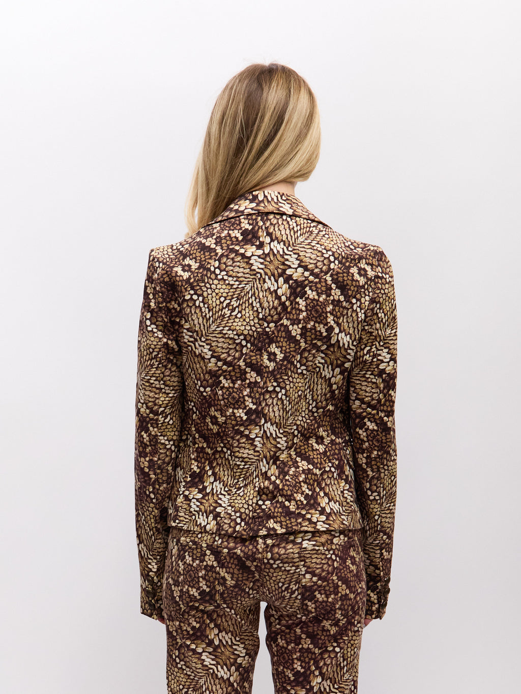 Just Cavalli Brown Scale Print Blazer Only [SET]