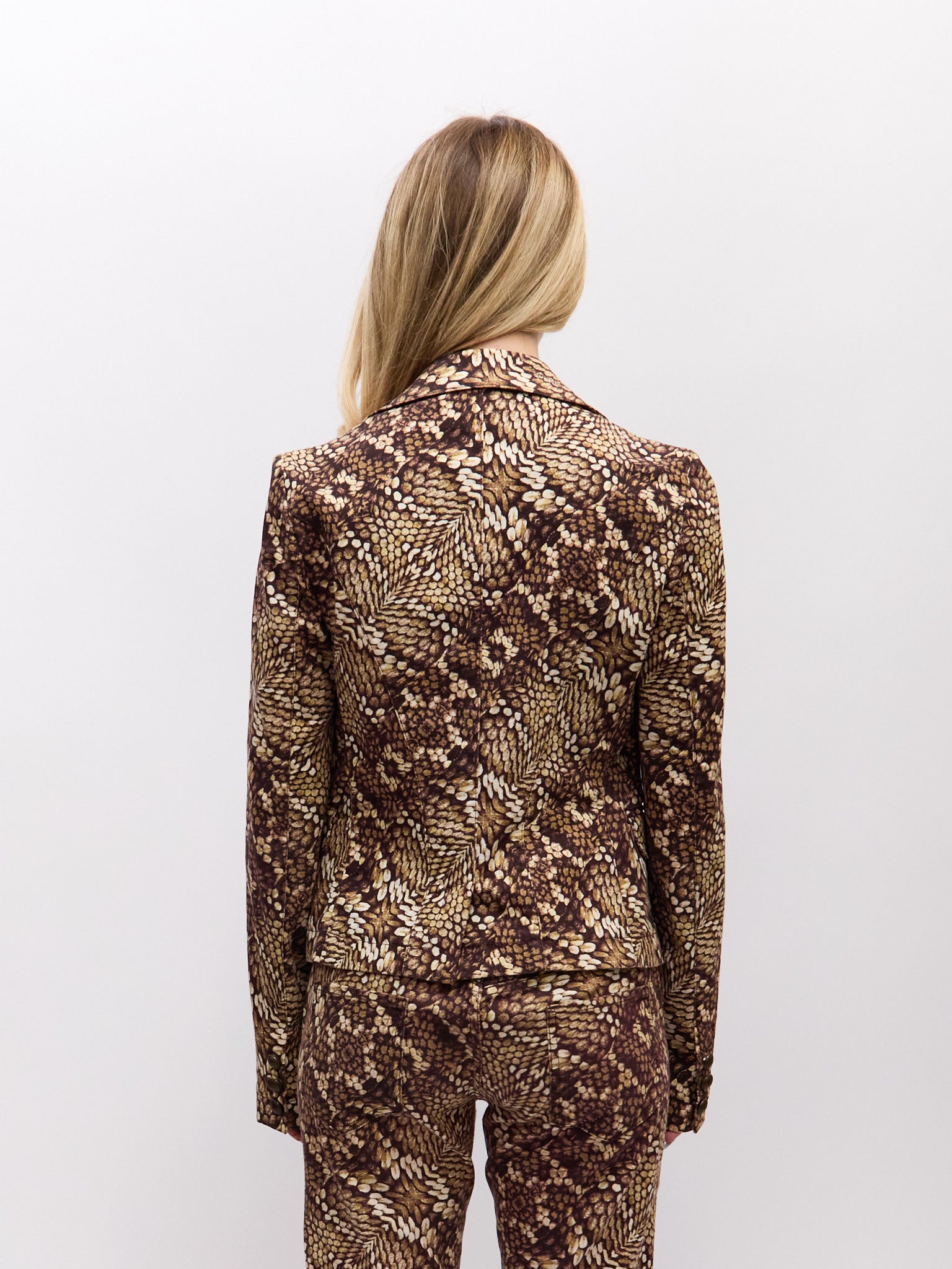 Just Cavalli Brown Scale Print Blazer Only [SET]