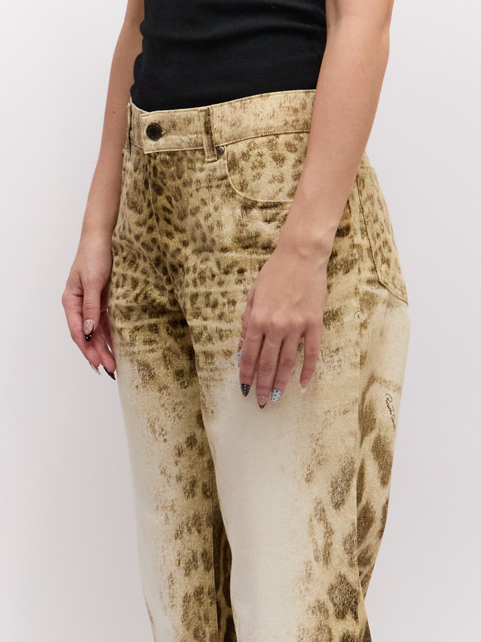 Roberto Cavallli Red Tag Cheetah Print Pants