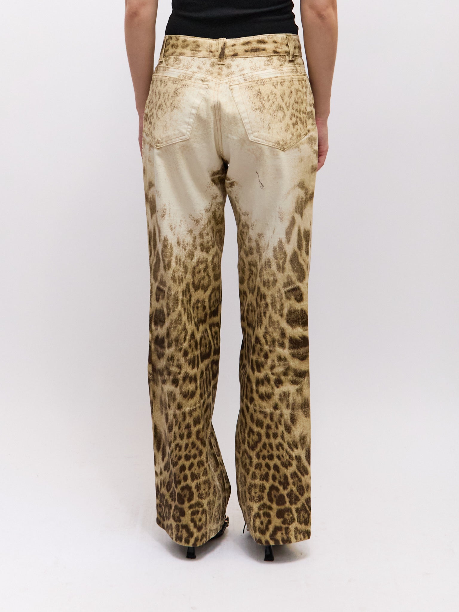 Roberto Cavallli Red Tag Cheetah Print Pants