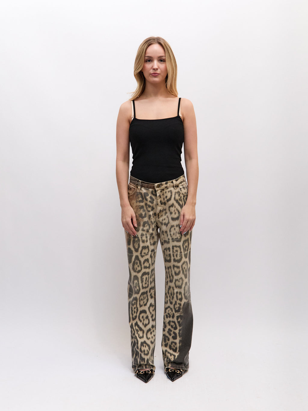 Roberto Cavallli Red Tag Cheetah Print Pants
