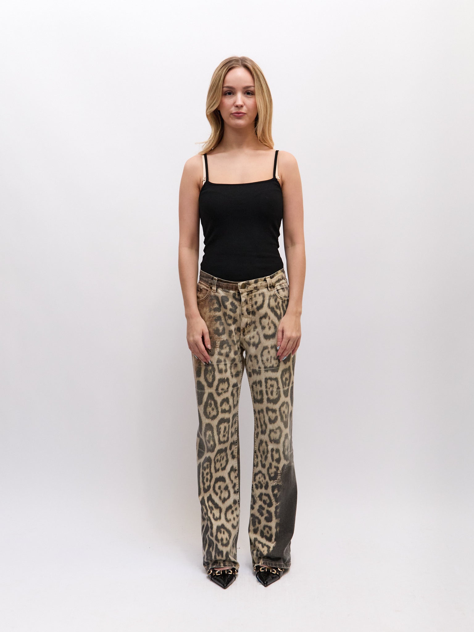 Roberto Cavallli Red Tag Cheetah Print Pants