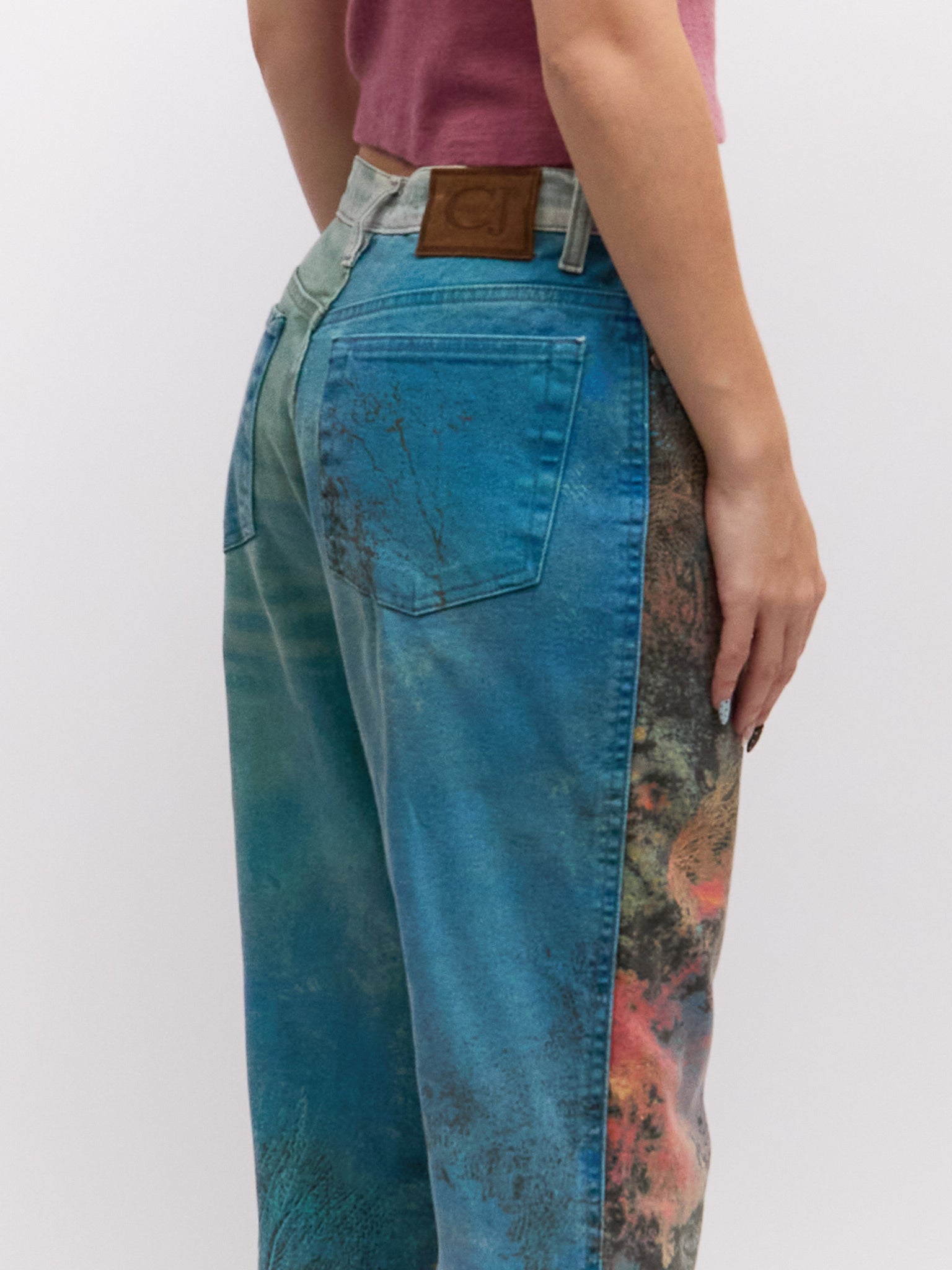 Cavalli Jeans Blue Underwater Print Pants