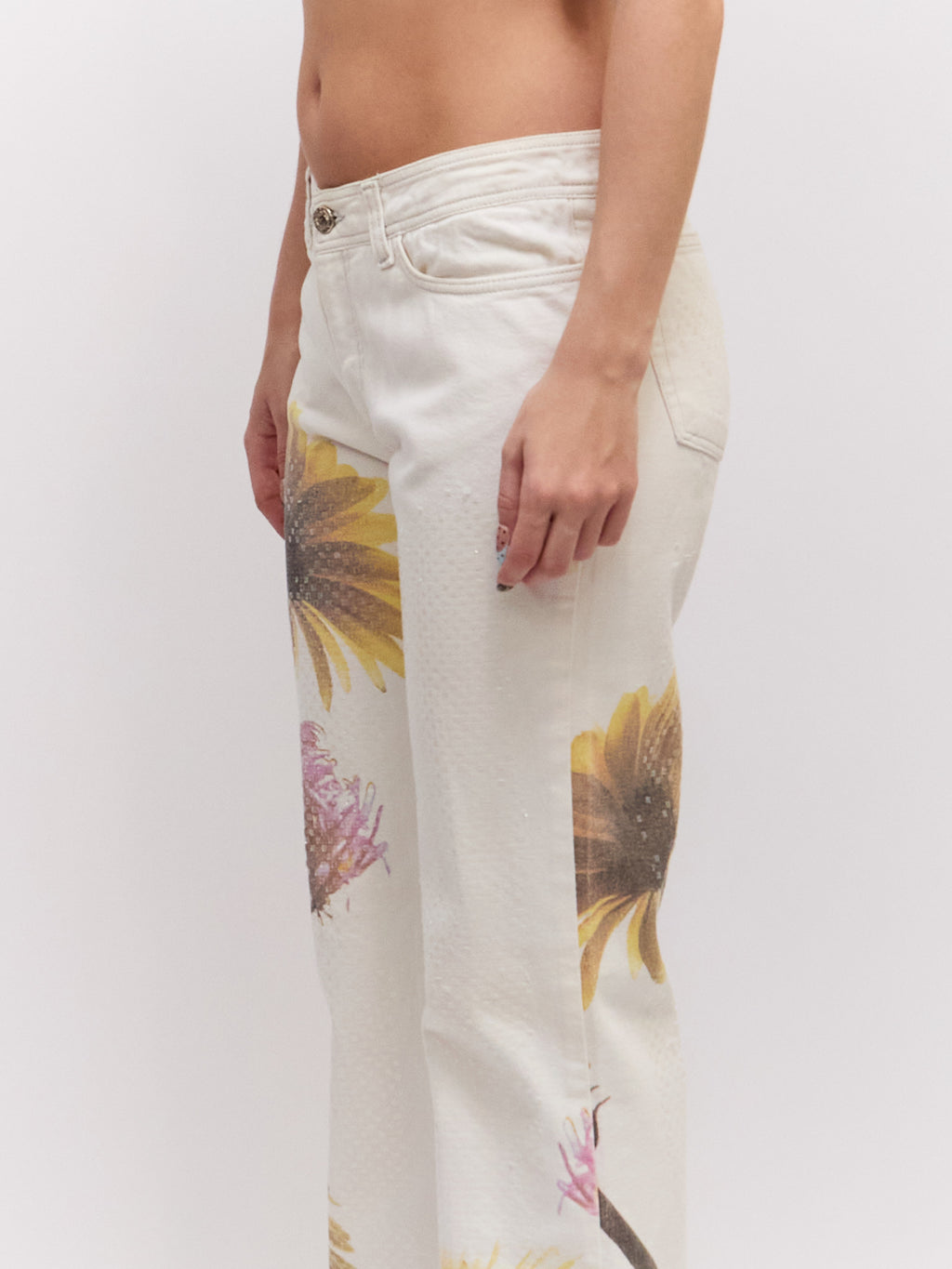 Roberto Cavalli Daisy Print Pants [BOTTOM ONLY]