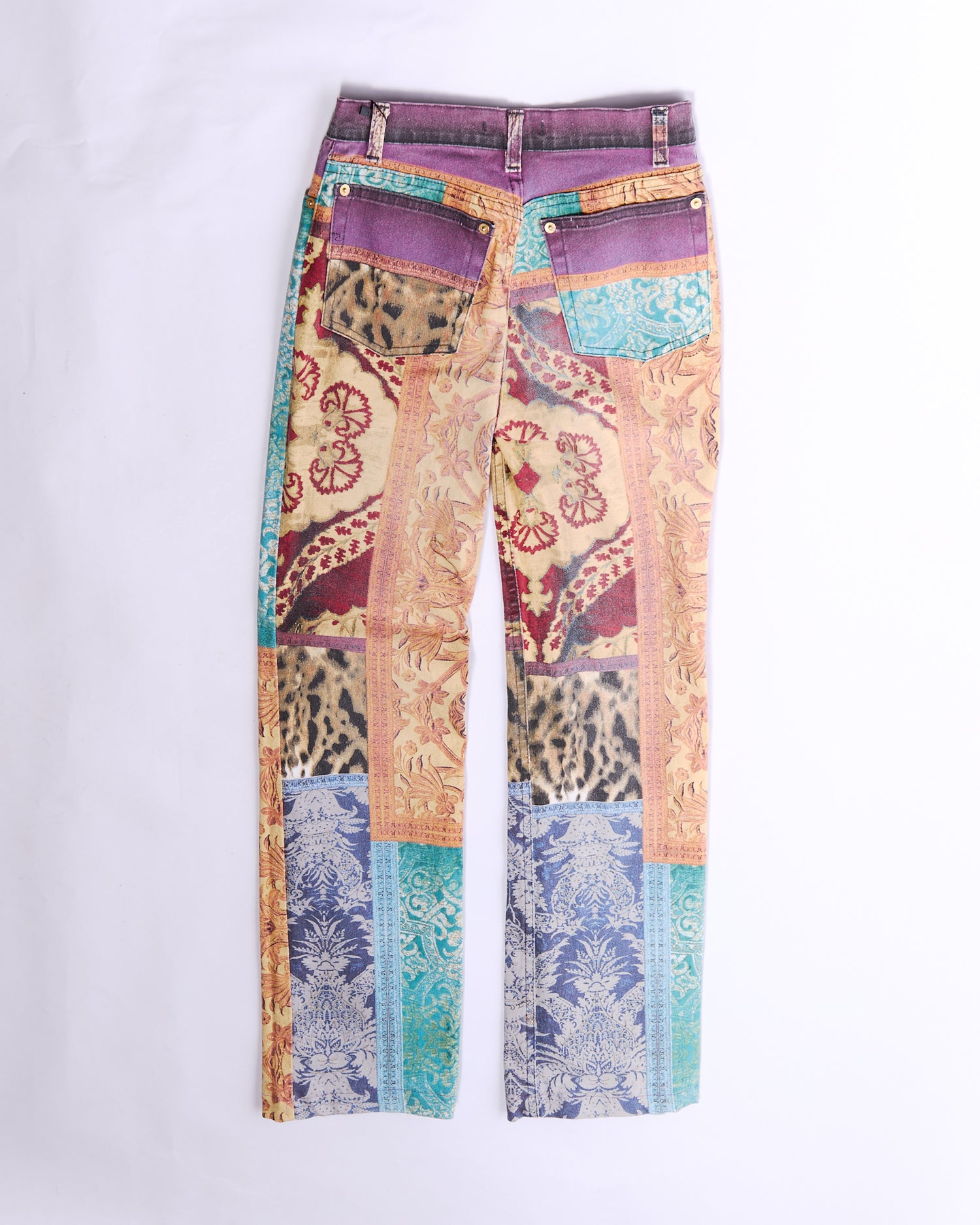 Roberto Cavalli Patchwork Geometric Print Jeans Size S W26