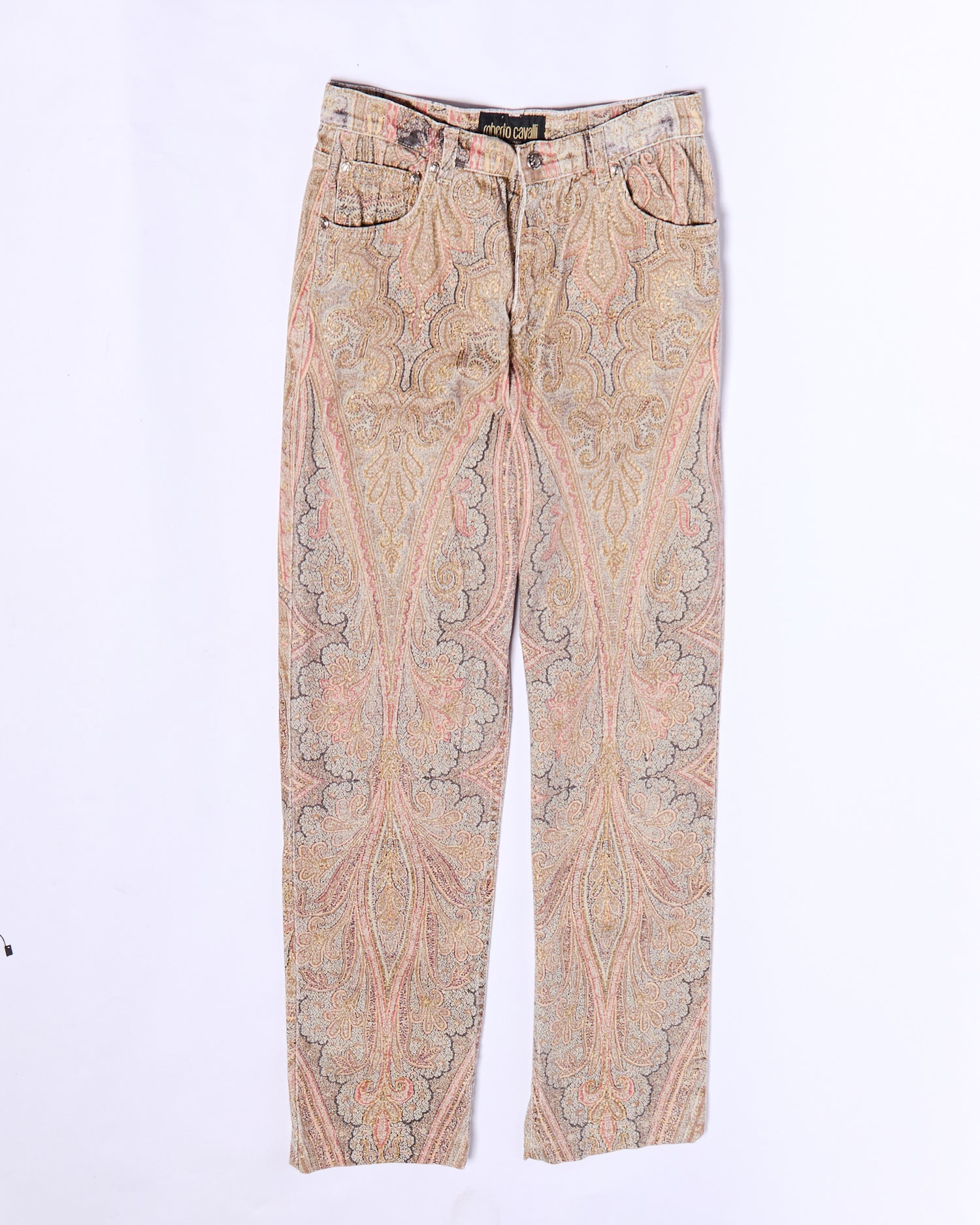 90's Roberto Cavalli Paisley Print Jeans Size L W32