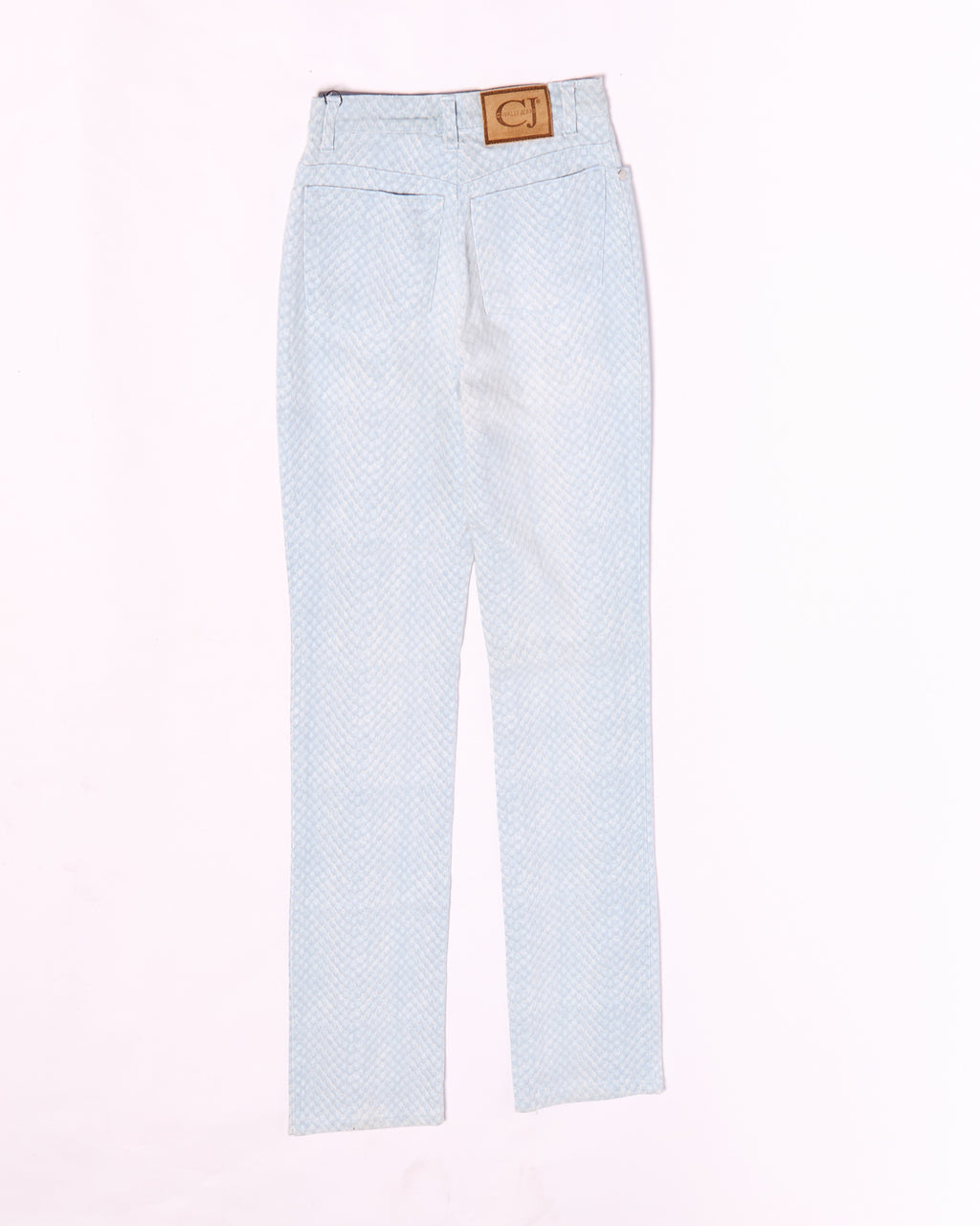 2000s Cavalli Jeans Light Blue Snakeskin Jeans Size S W28