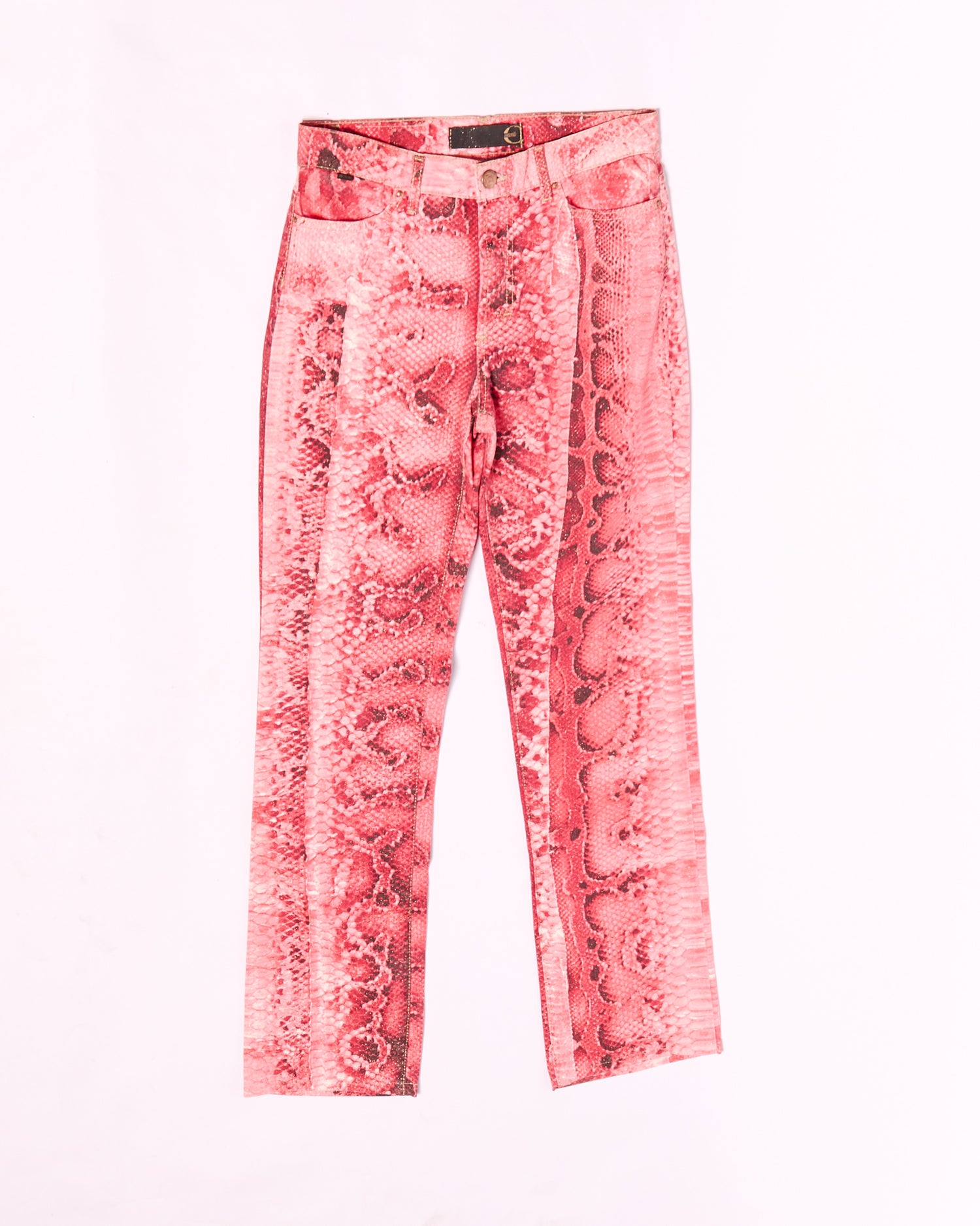 2000's Just Cavalli Red Snakeskin Jeans Size