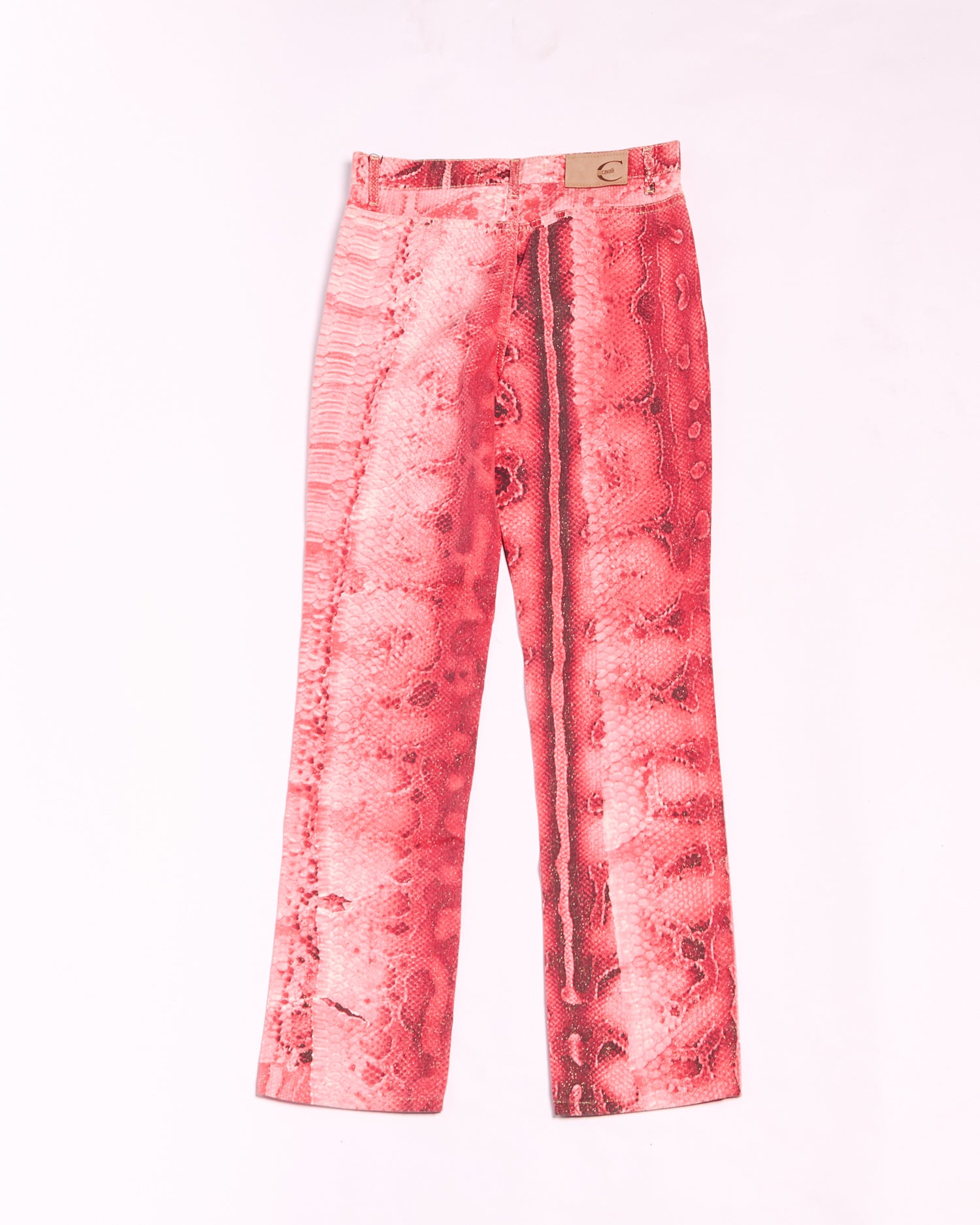 2000's Just Cavalli Red Snakeskin Jeans Size