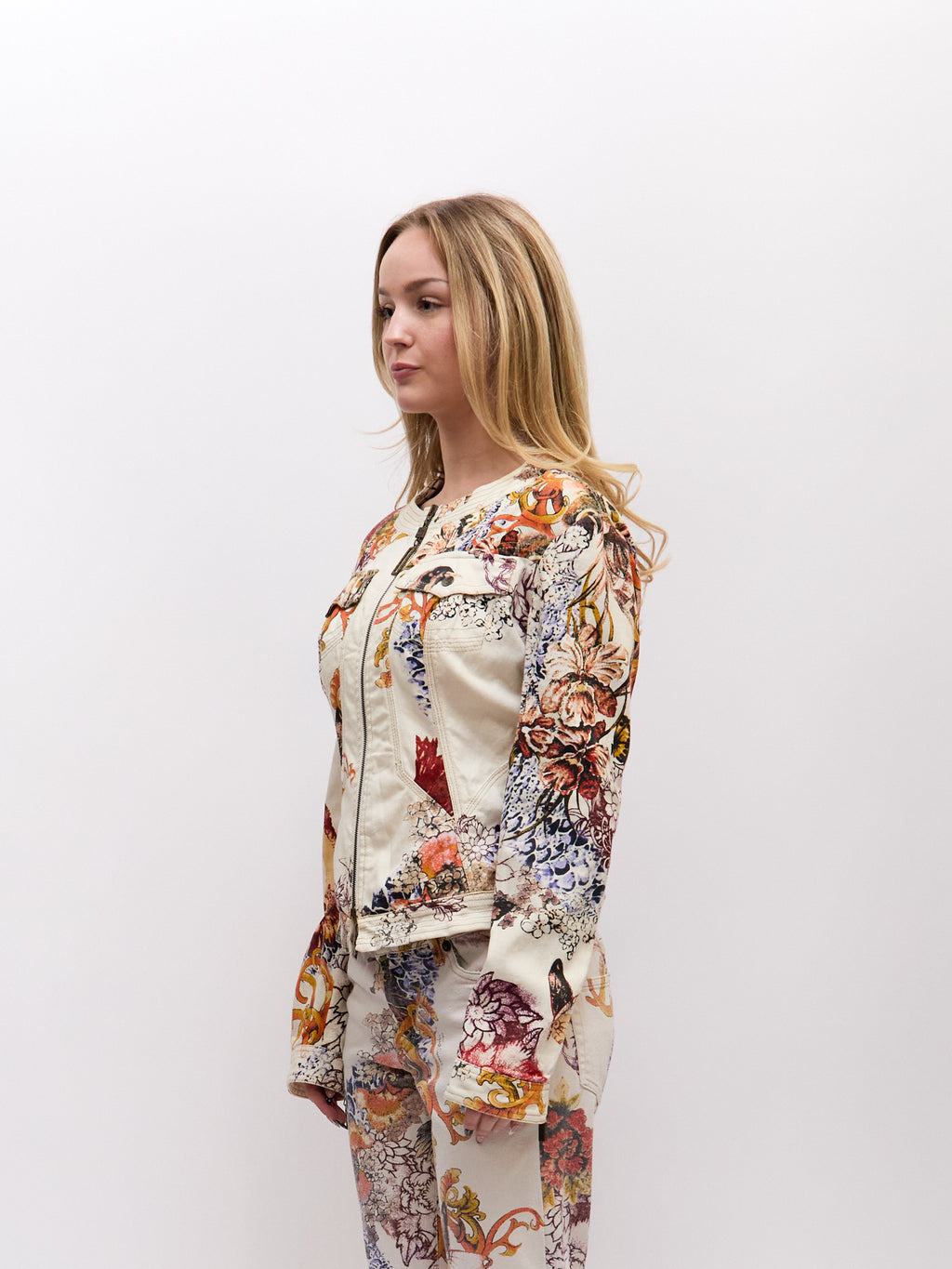 Just Cavalli Multicolor Print Blazer Pants Full Set
