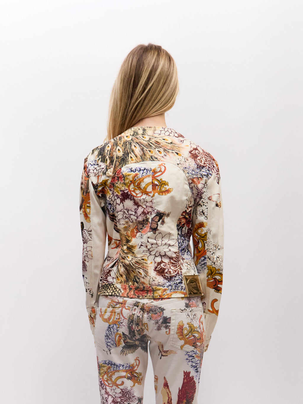 Just Cavalli Multicolor Print Blazer Pants Full Set