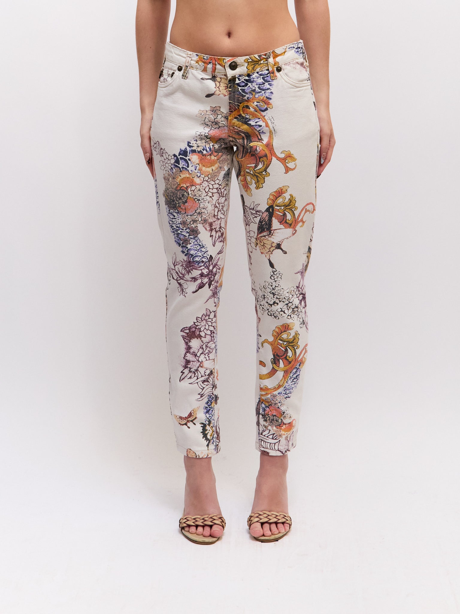 Just Cavalli Multicolor Print Blazer Pants Full Set