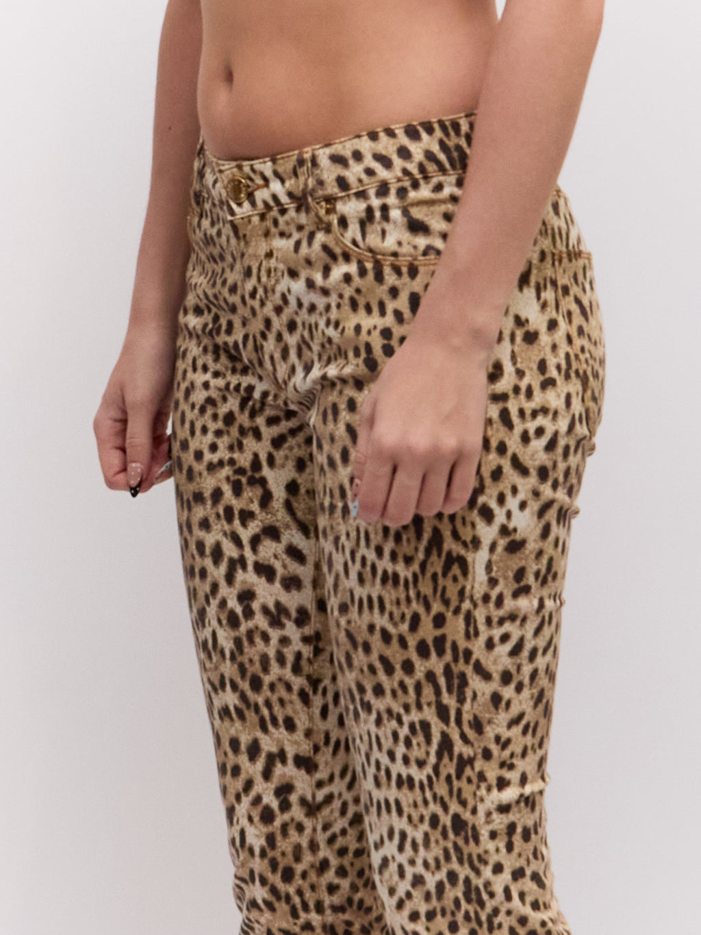 Roberto Cavalli Leopard Print Skinny Pants