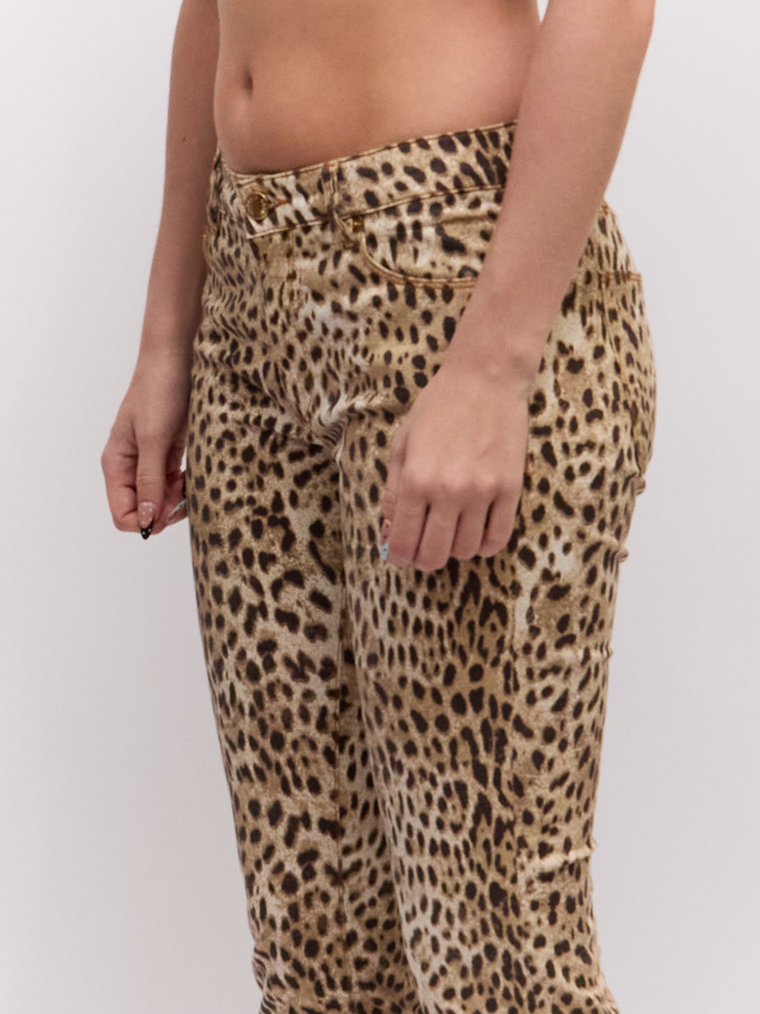 Roberto Cavalli Leopard Print Skinny Pants