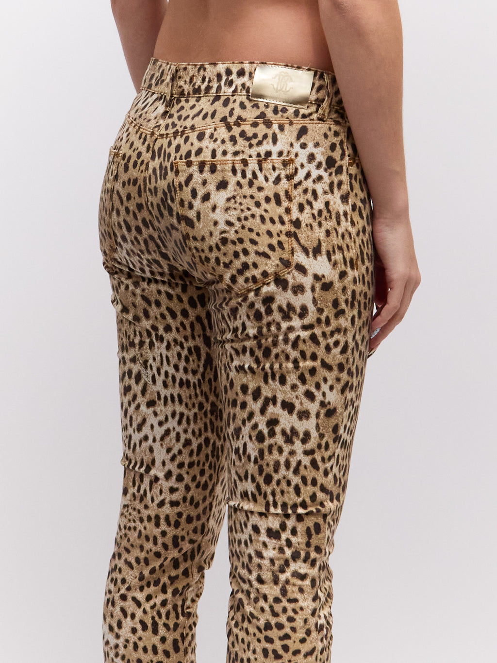 Roberto Cavalli Leopard Print Skinny Pants