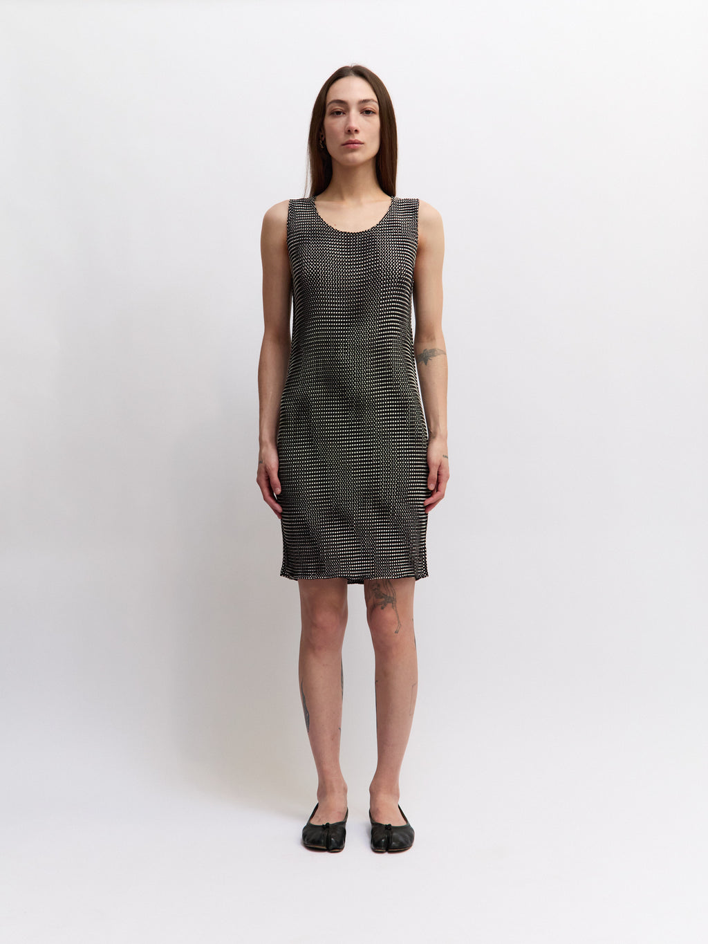 1996 Issey Miyake Black/White Cyberdot Dress
