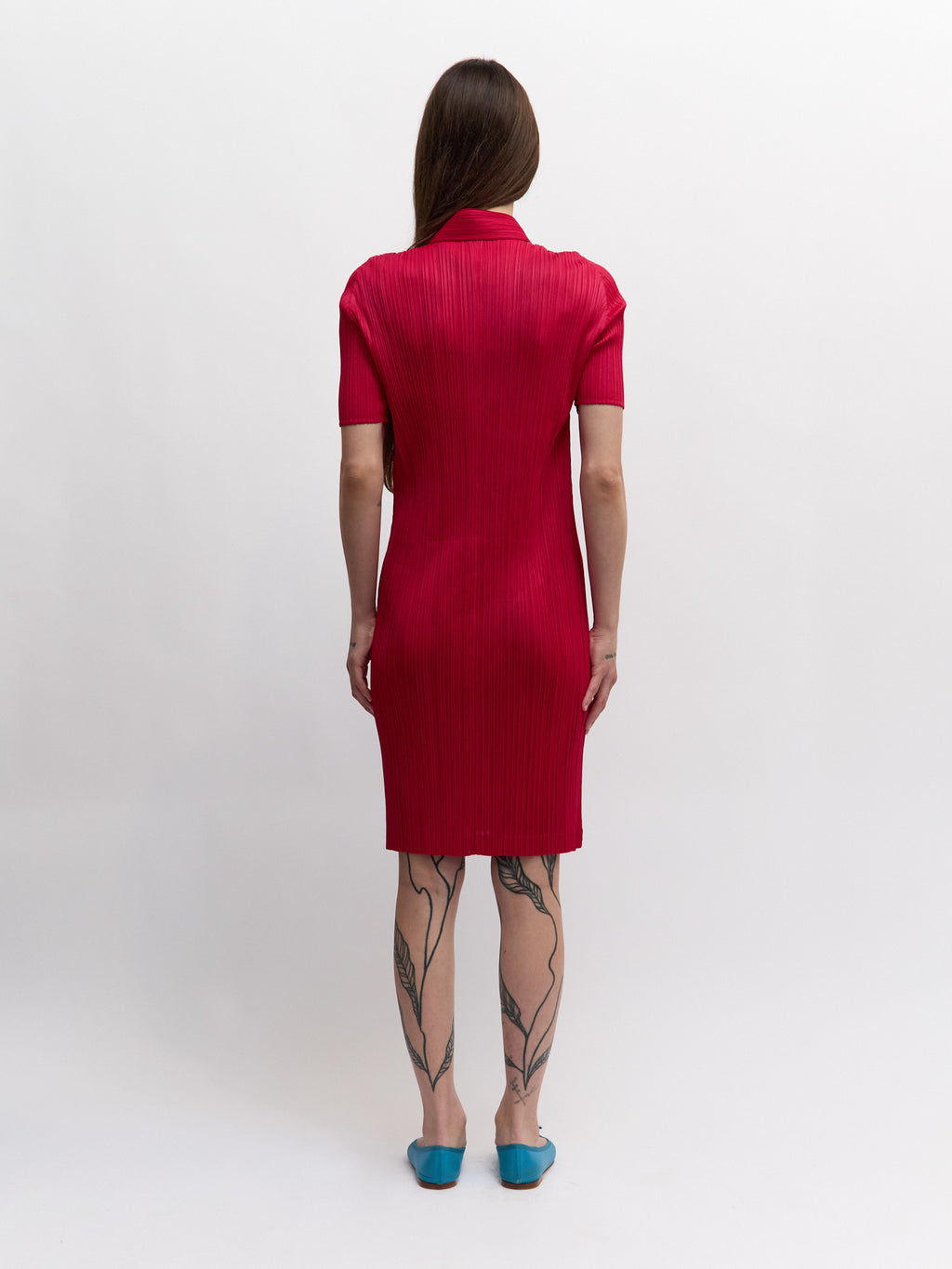 Pleats Please Hot Pink Zip Dress