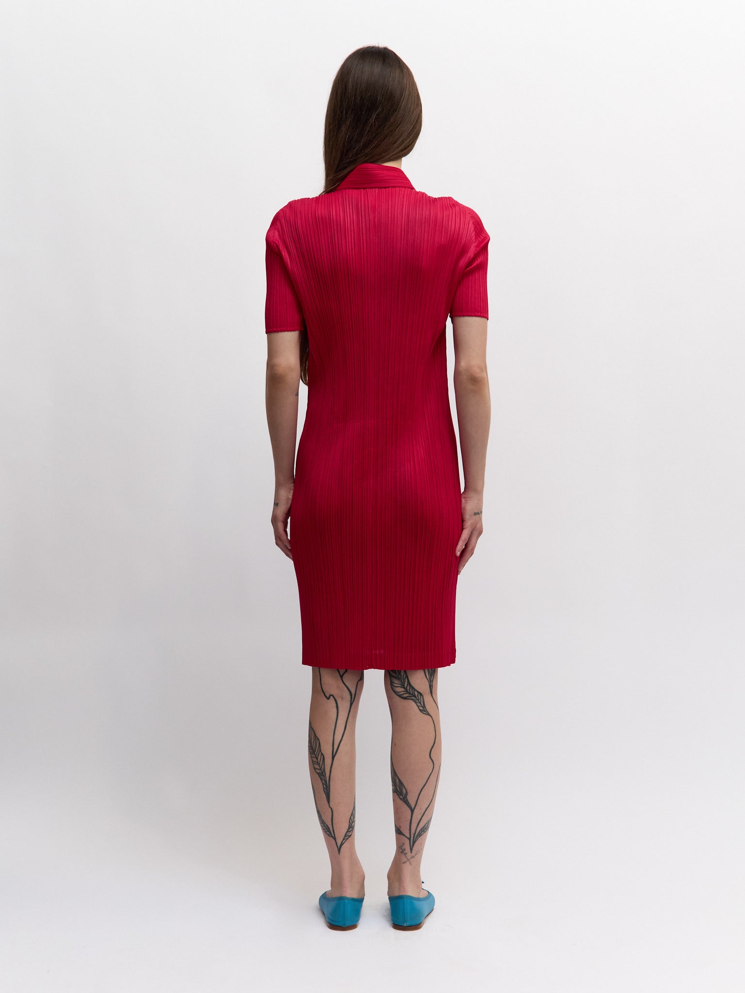 Pleats Please Hot Pink Zip Dress