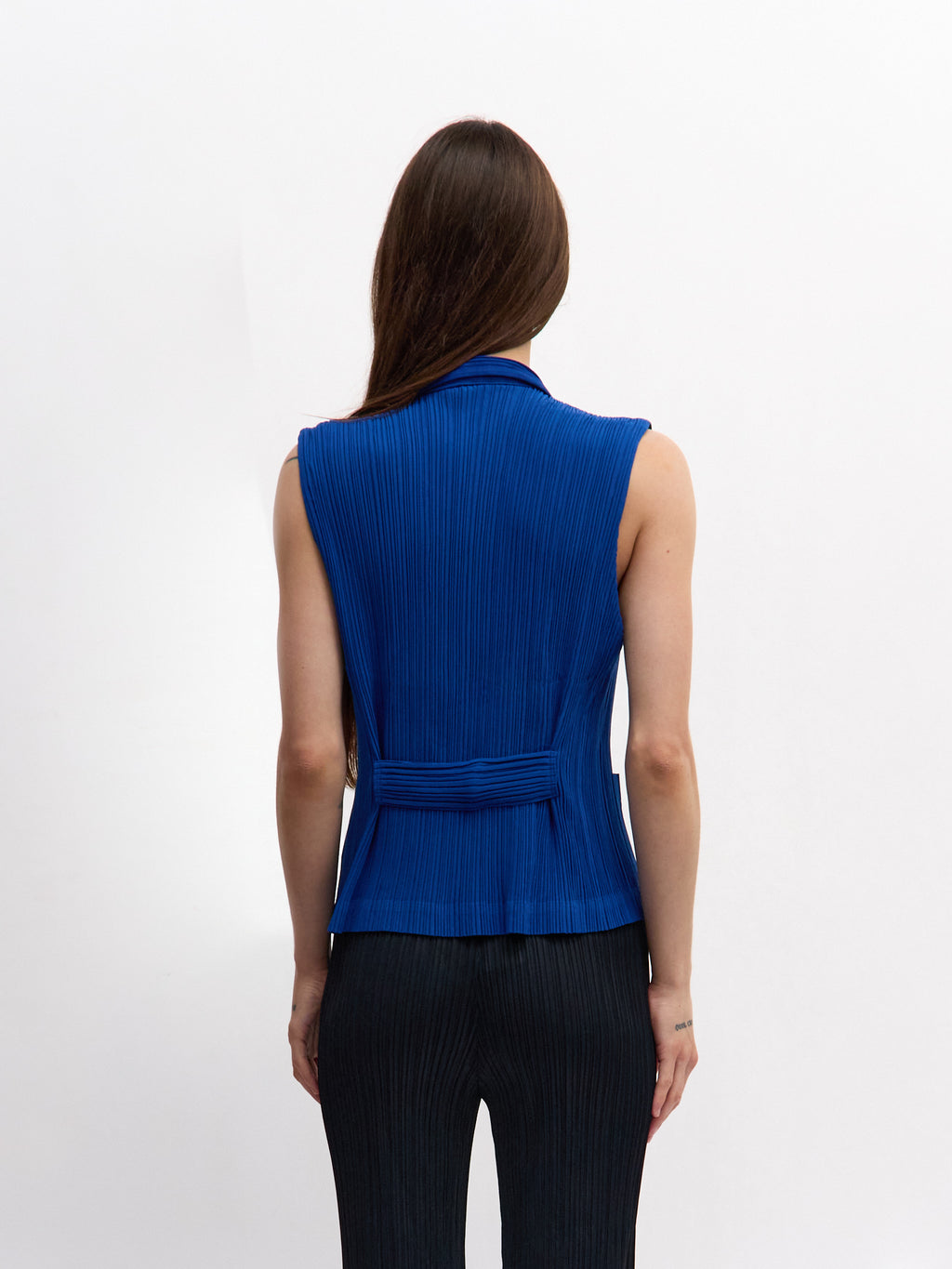 Issey Miyake Blue Pleats Please Sleeveless Vest
