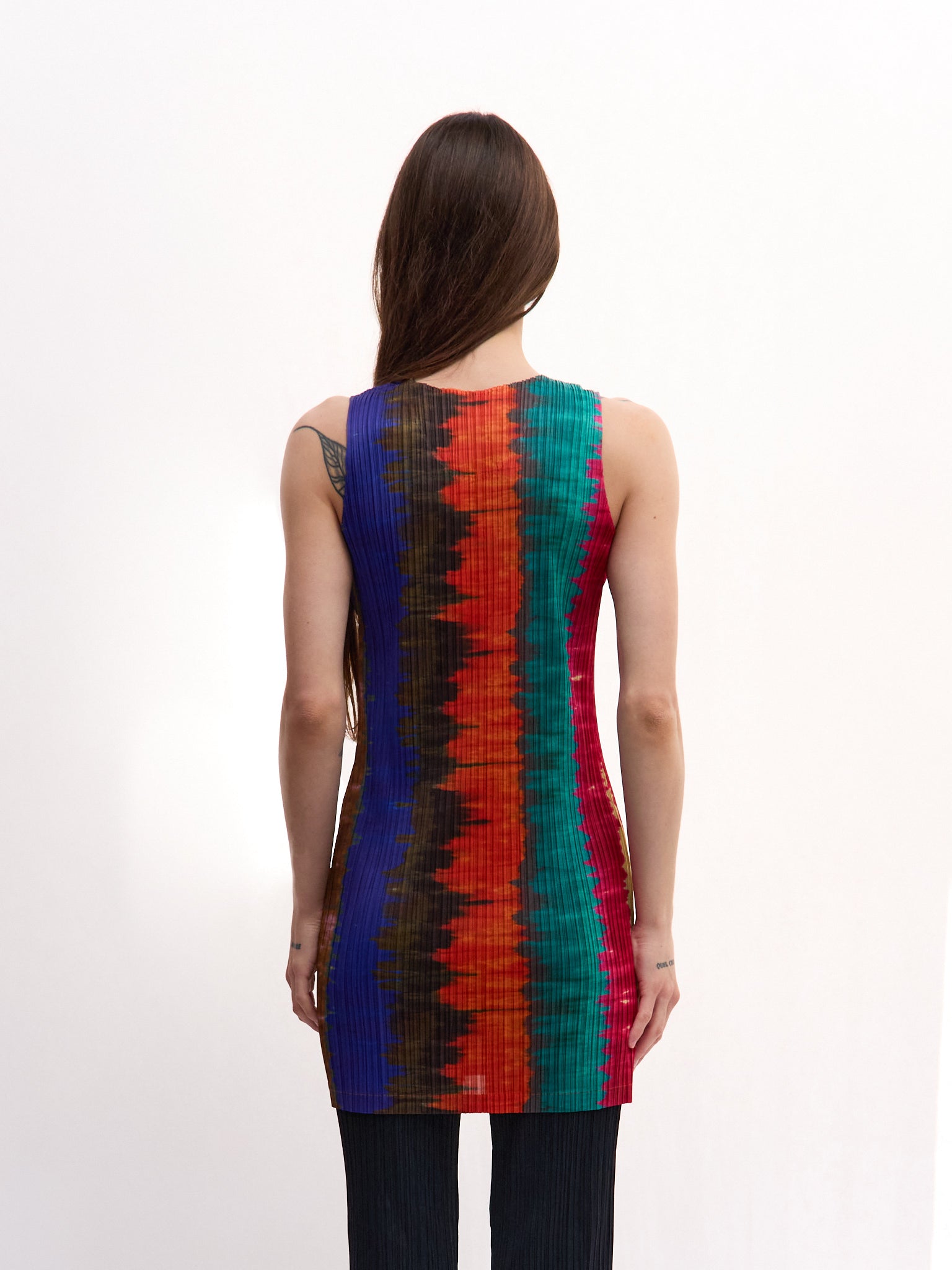 Pleats Please Multicolor Mini Dress