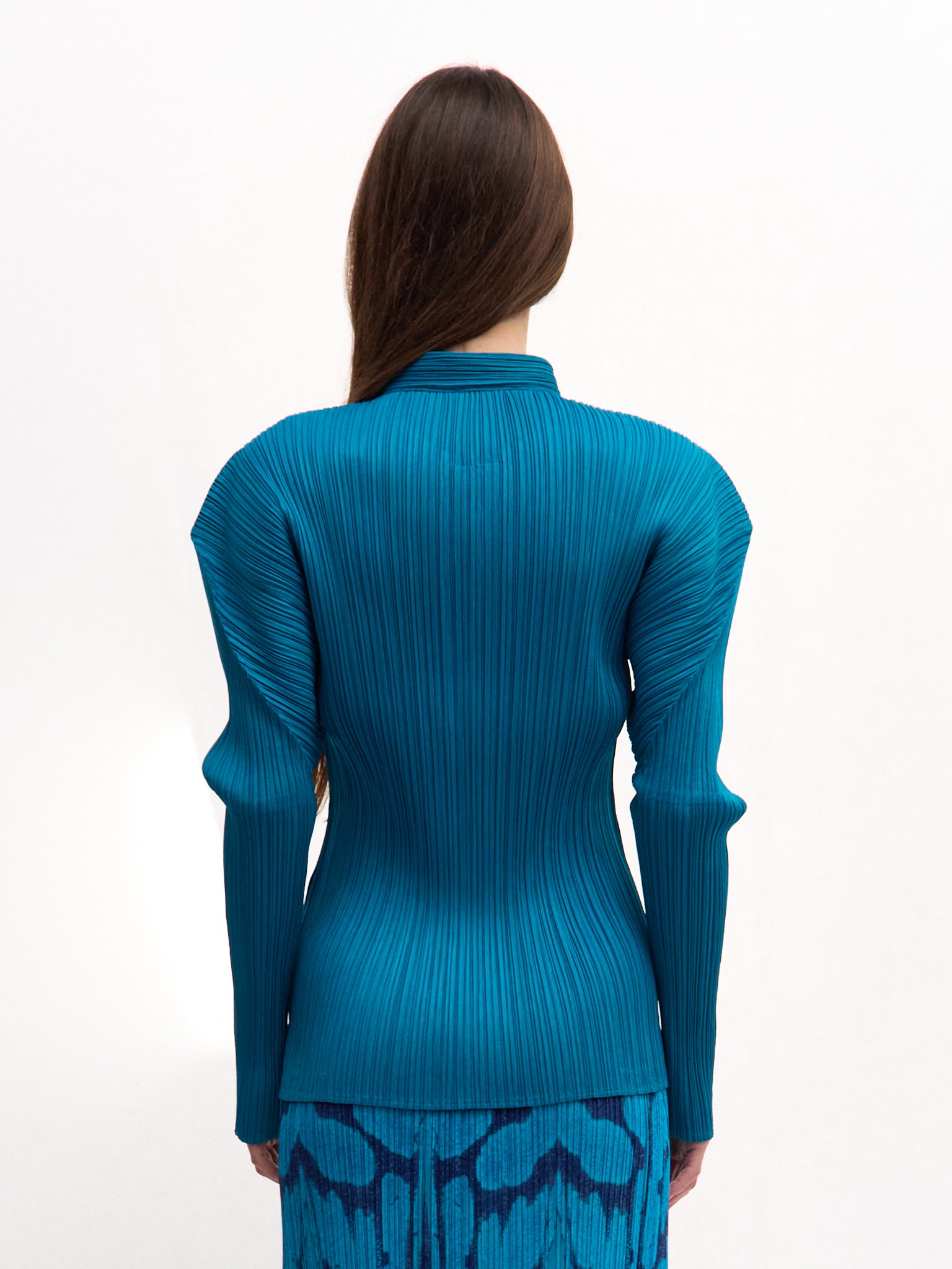 Pleats Please Blue Chinese Knot Longsleeve