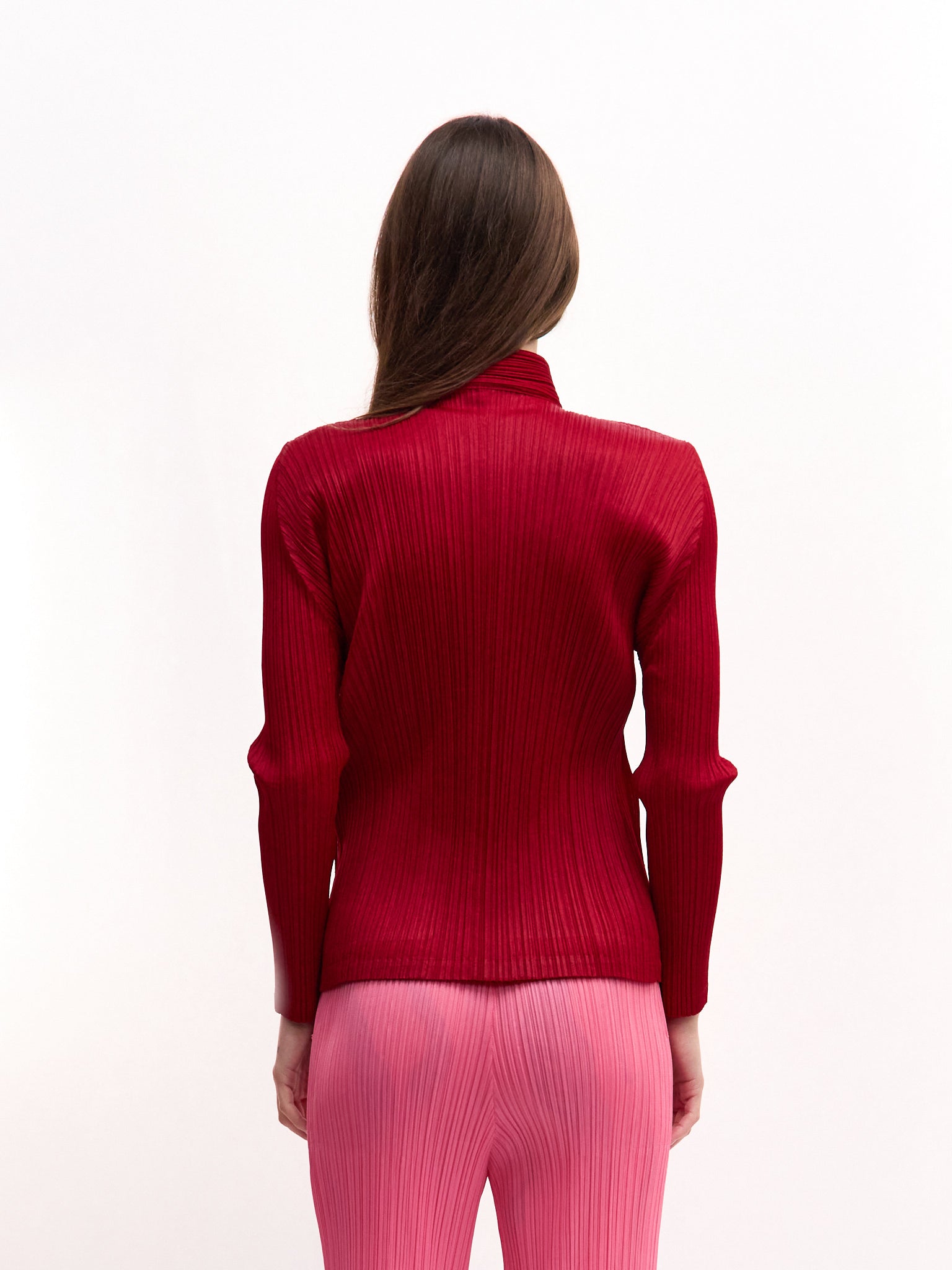 Pleats Please Red Button Up