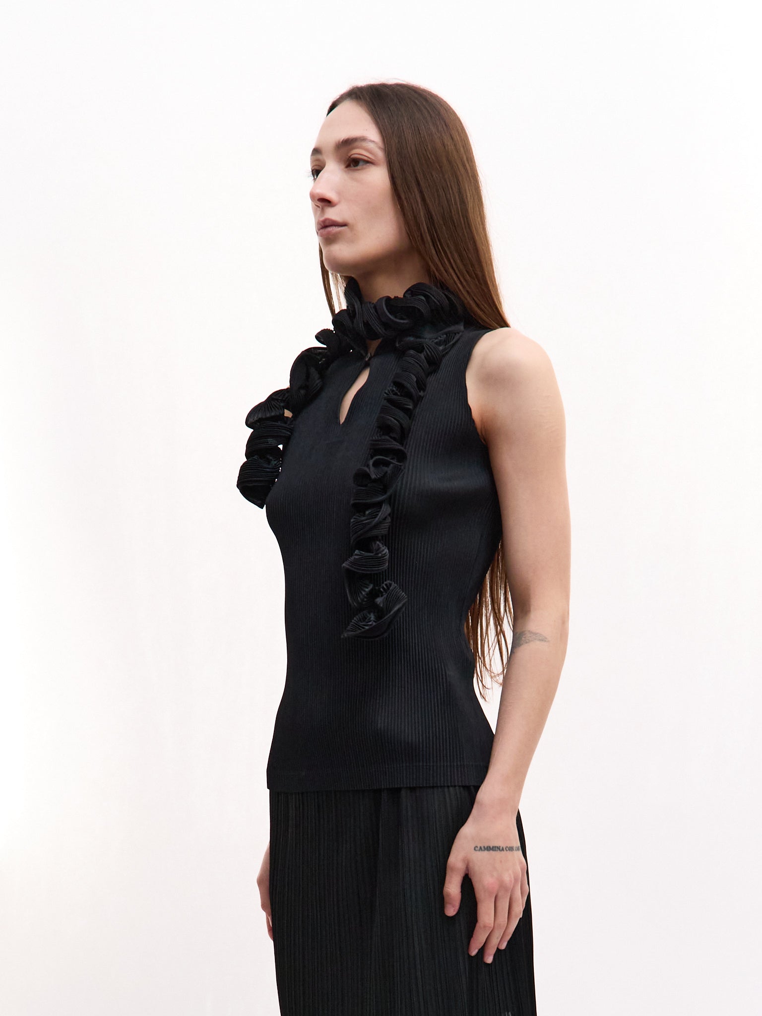 Issey Miyake Fete Spiral Black Top