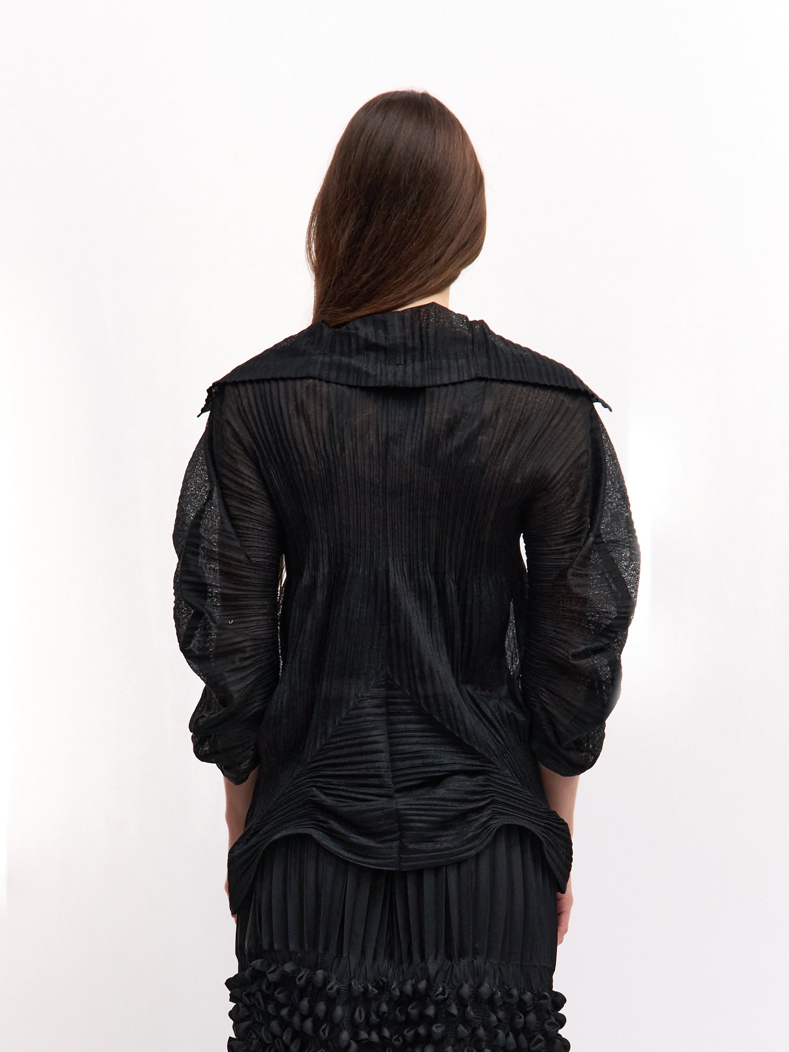 Issey Miyake 3-D Semi-Sheer Long Sleeve