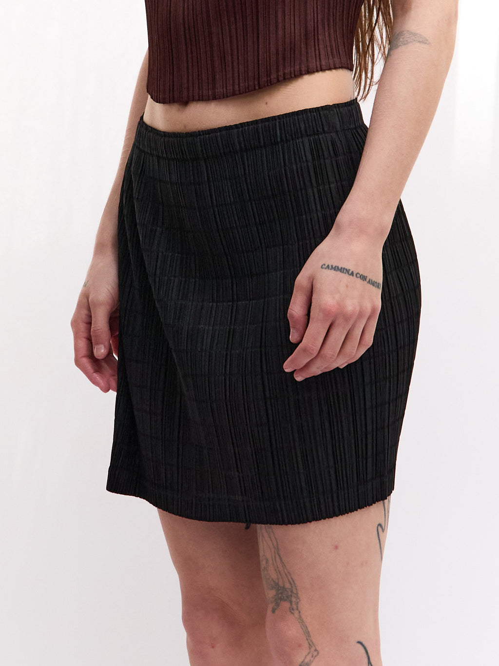 Pleats Please Black Mini Skirt