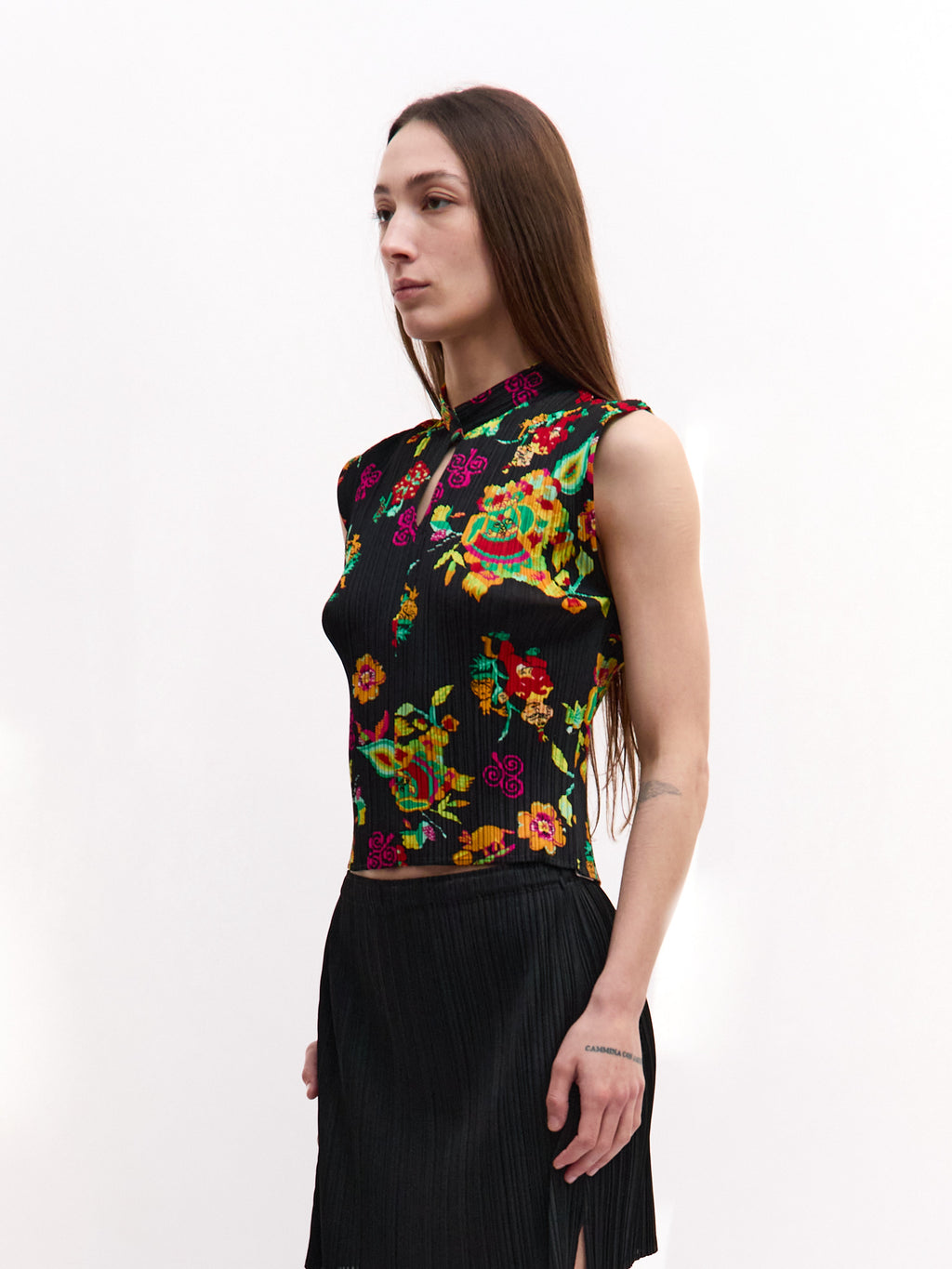 Pleats Please Floral Print Tank