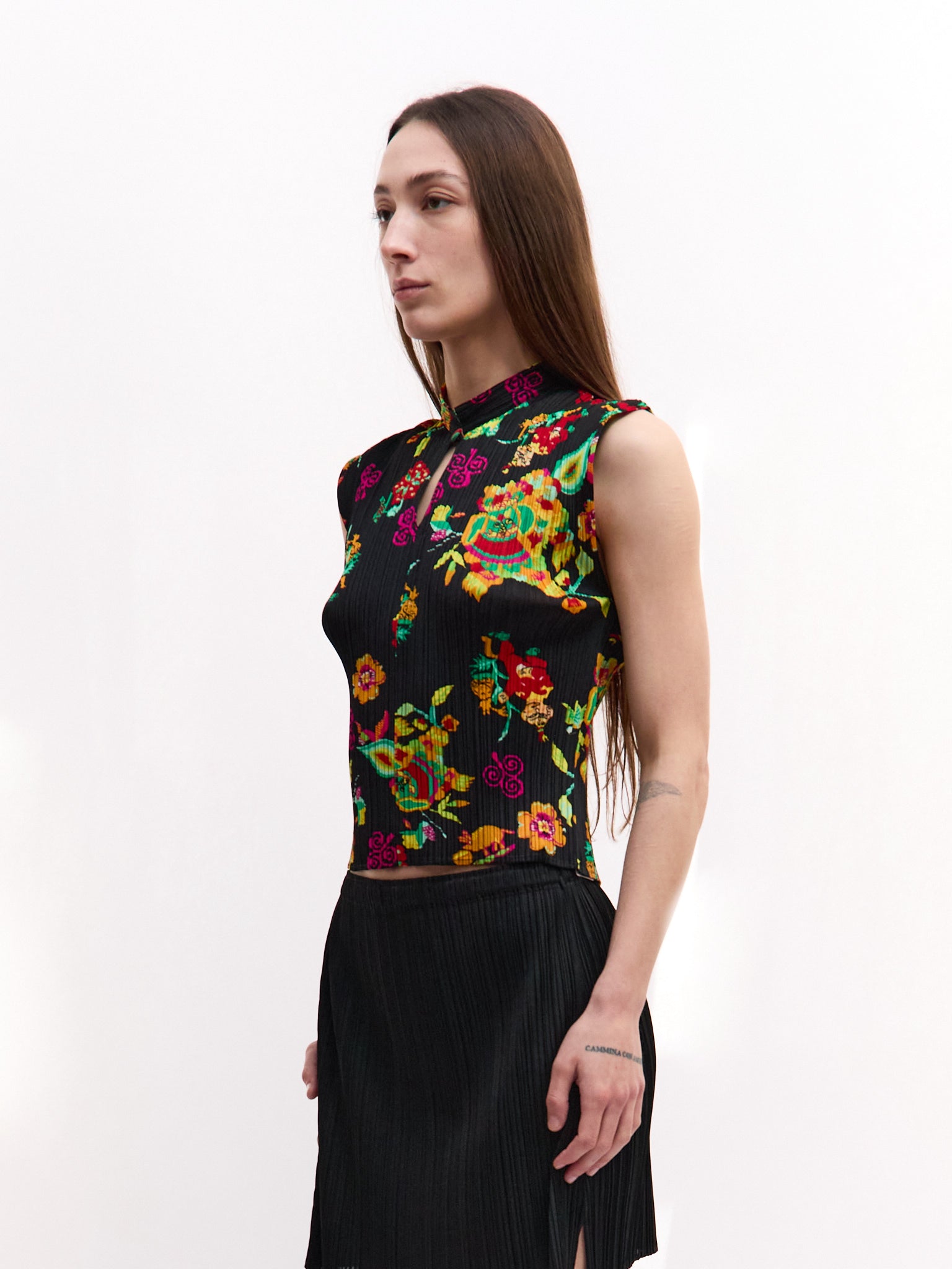 Pleats Please Floral Print Tank