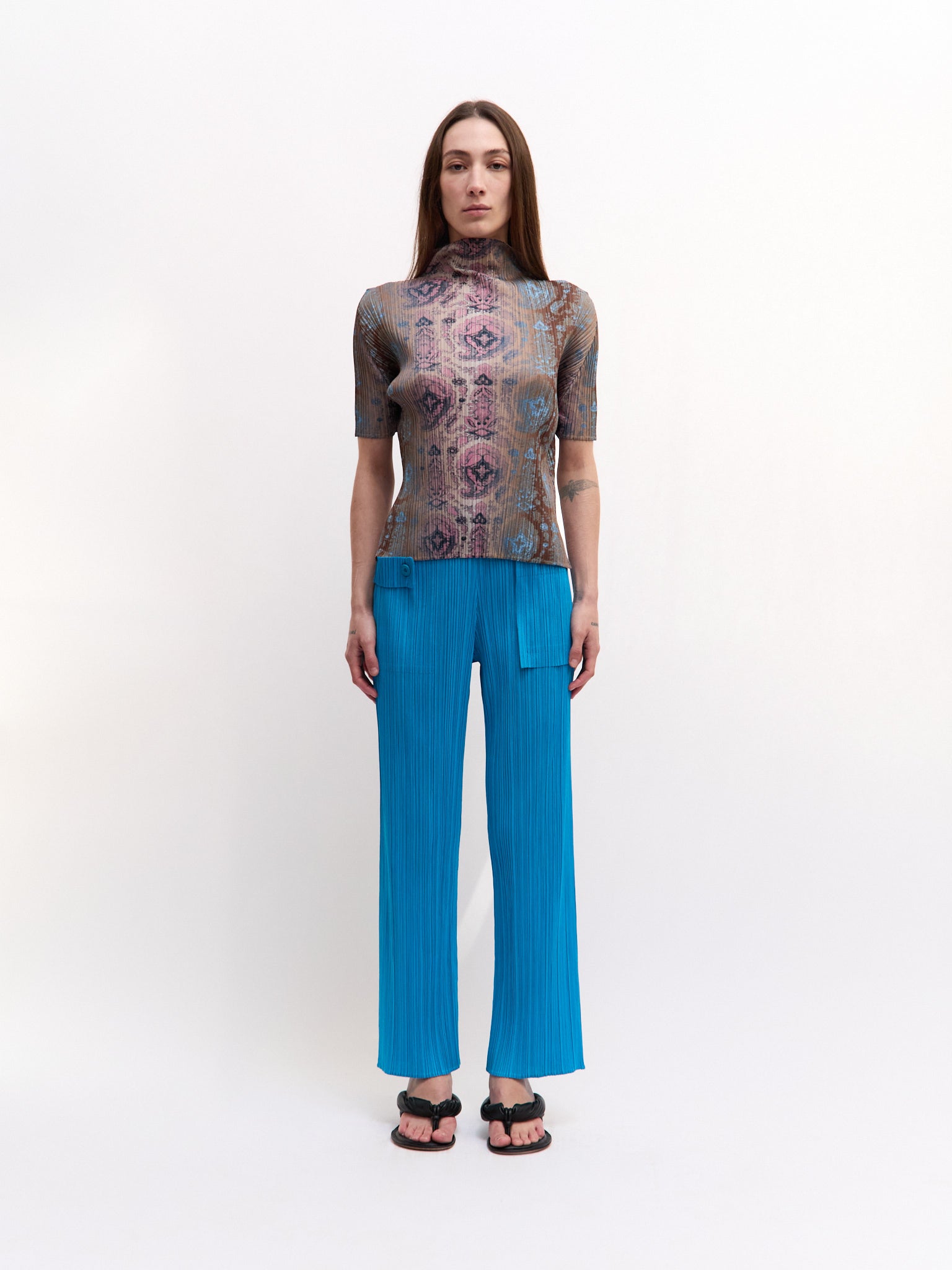 Pleats Please Paisley Print Top