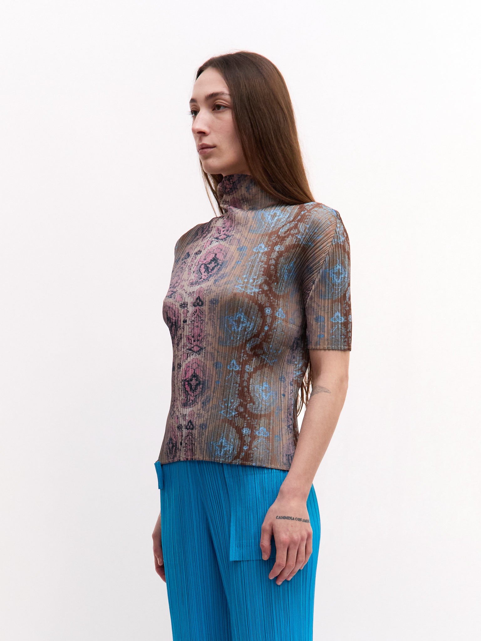 Pleats Please Paisley Print Top