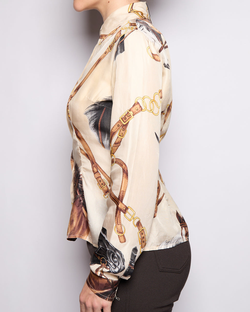 Dolce & Gabbana Horse Print Silk Blouse
